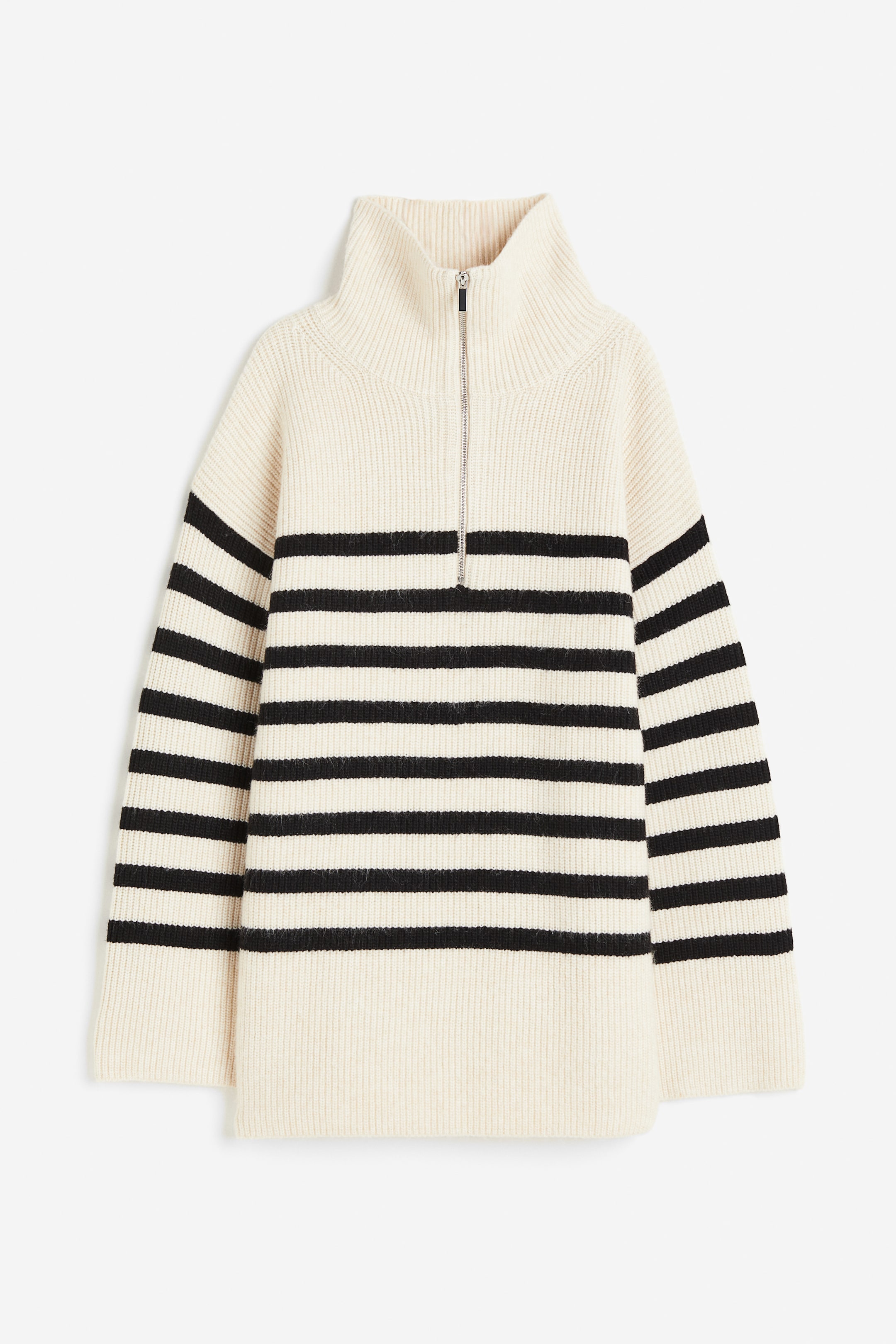 Rib-knit Half-zip Sweater