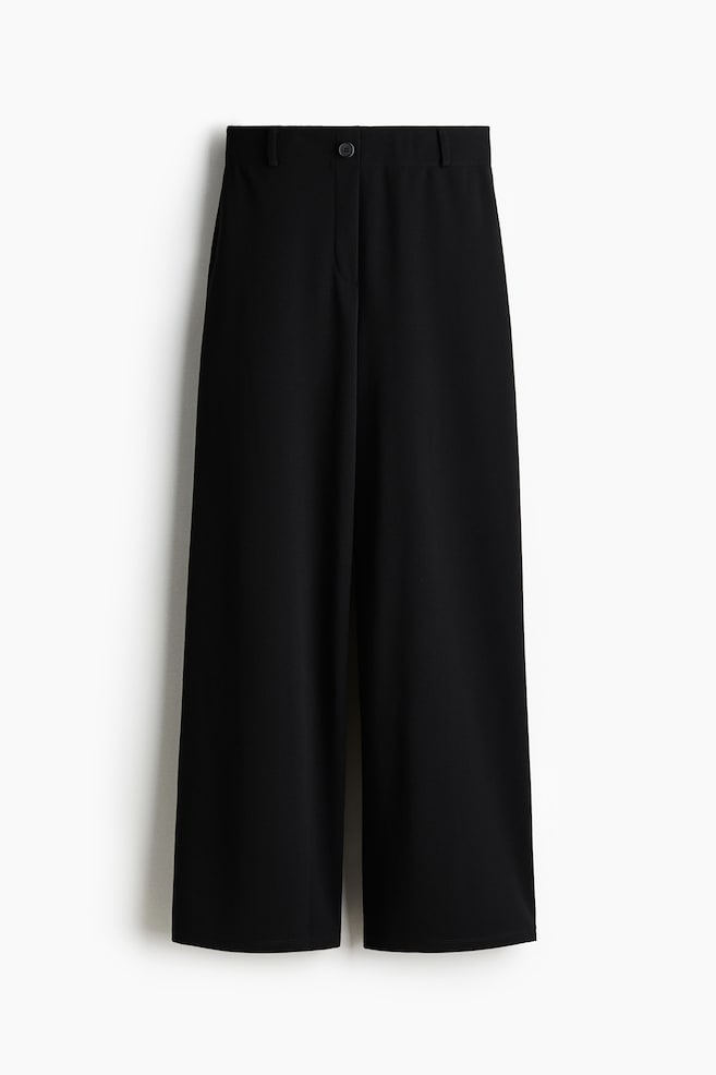 Pantalón amplio de punto - Negro/Gris oscuro jaspeado - 1