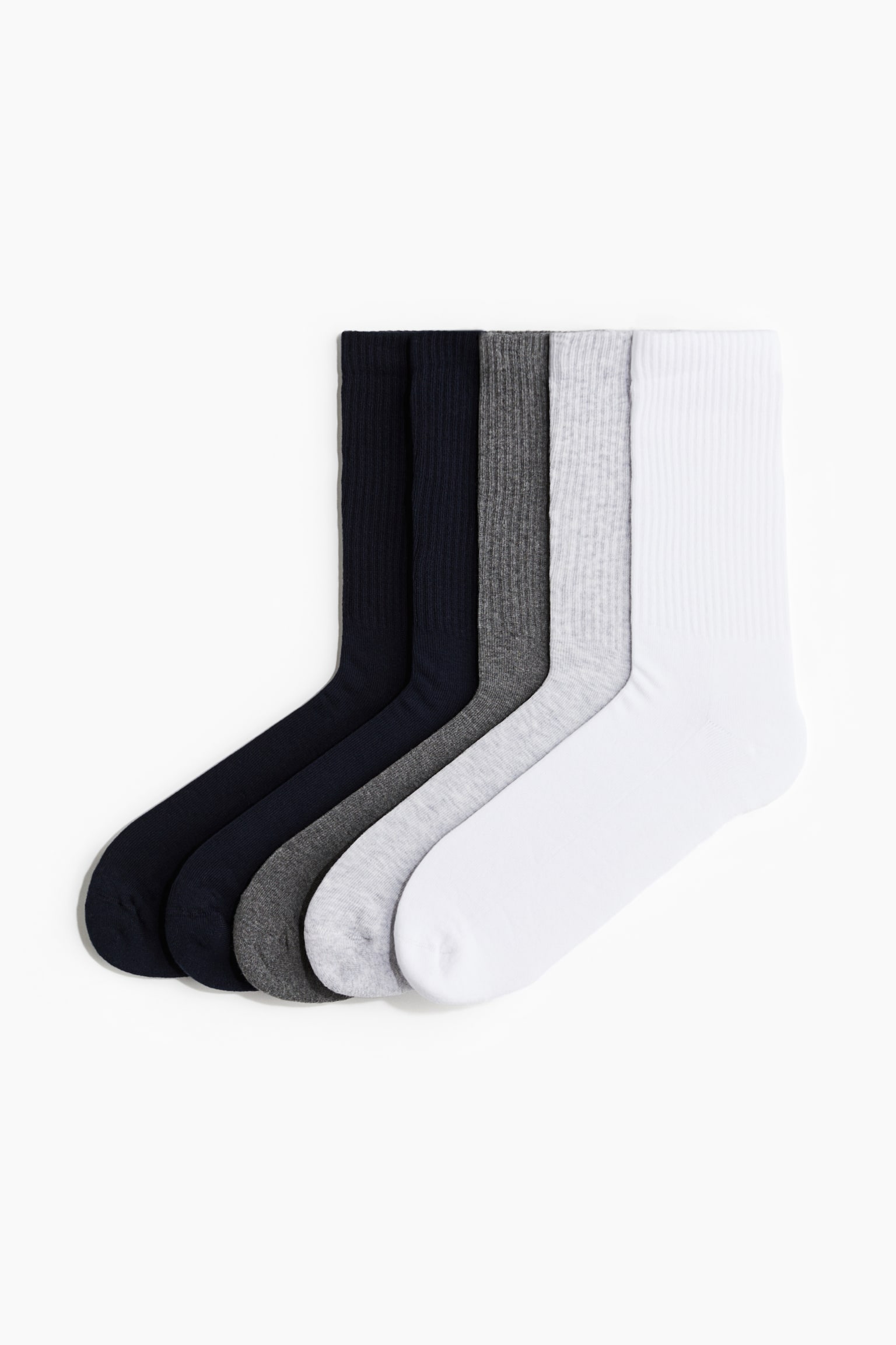 5-pack socks - White/Grey/Navy blue/Black/White/Black/Grey marl/Beige - 1