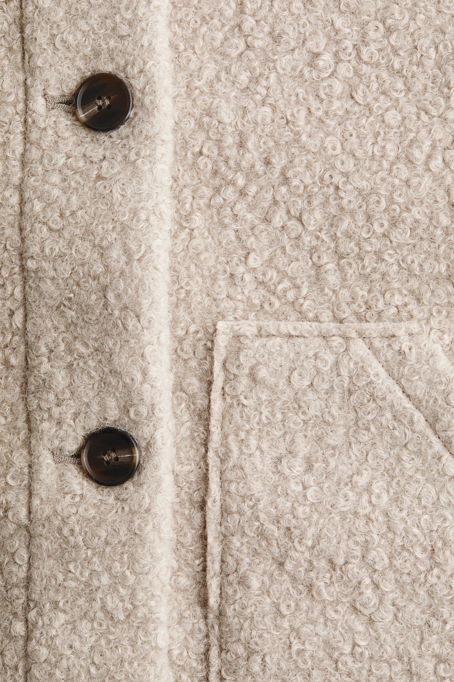 Saco en tejido peluche - Gris pardo/Beige claro - 6