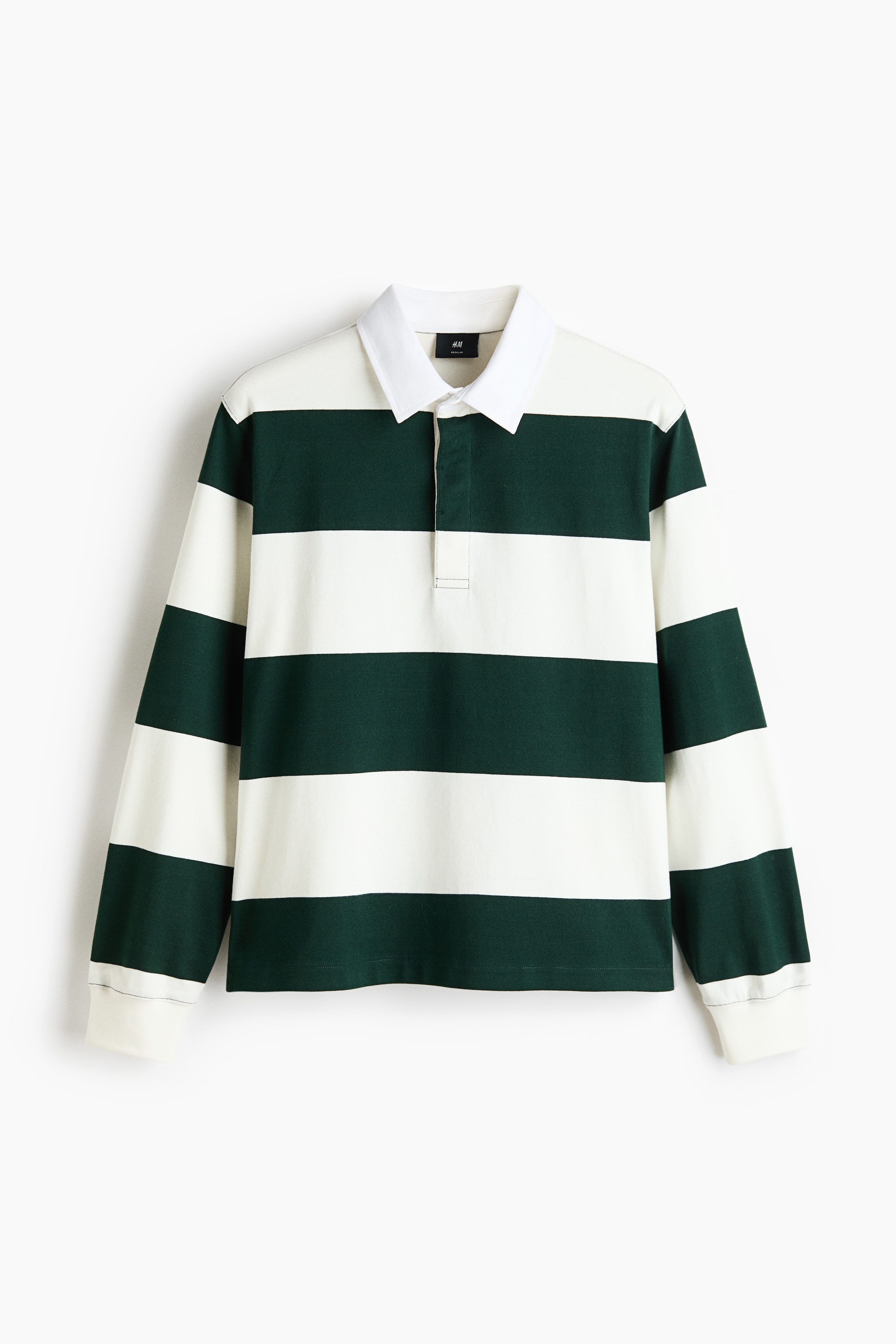 Polo de rugby classique en coton - Crème/rayures vert foncé/Marine/contraste de couleur/Brun/à rayures bleu foncé/Bourgogne/rayé