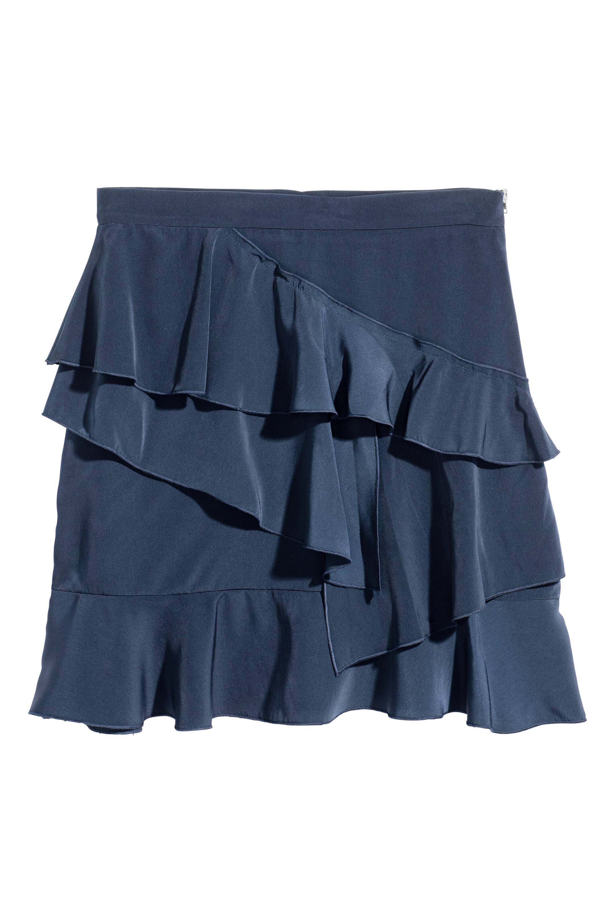 Grotere afbeelding bekijken: Rok met volants - Donkerblauw - DAMES | H&M NL 1