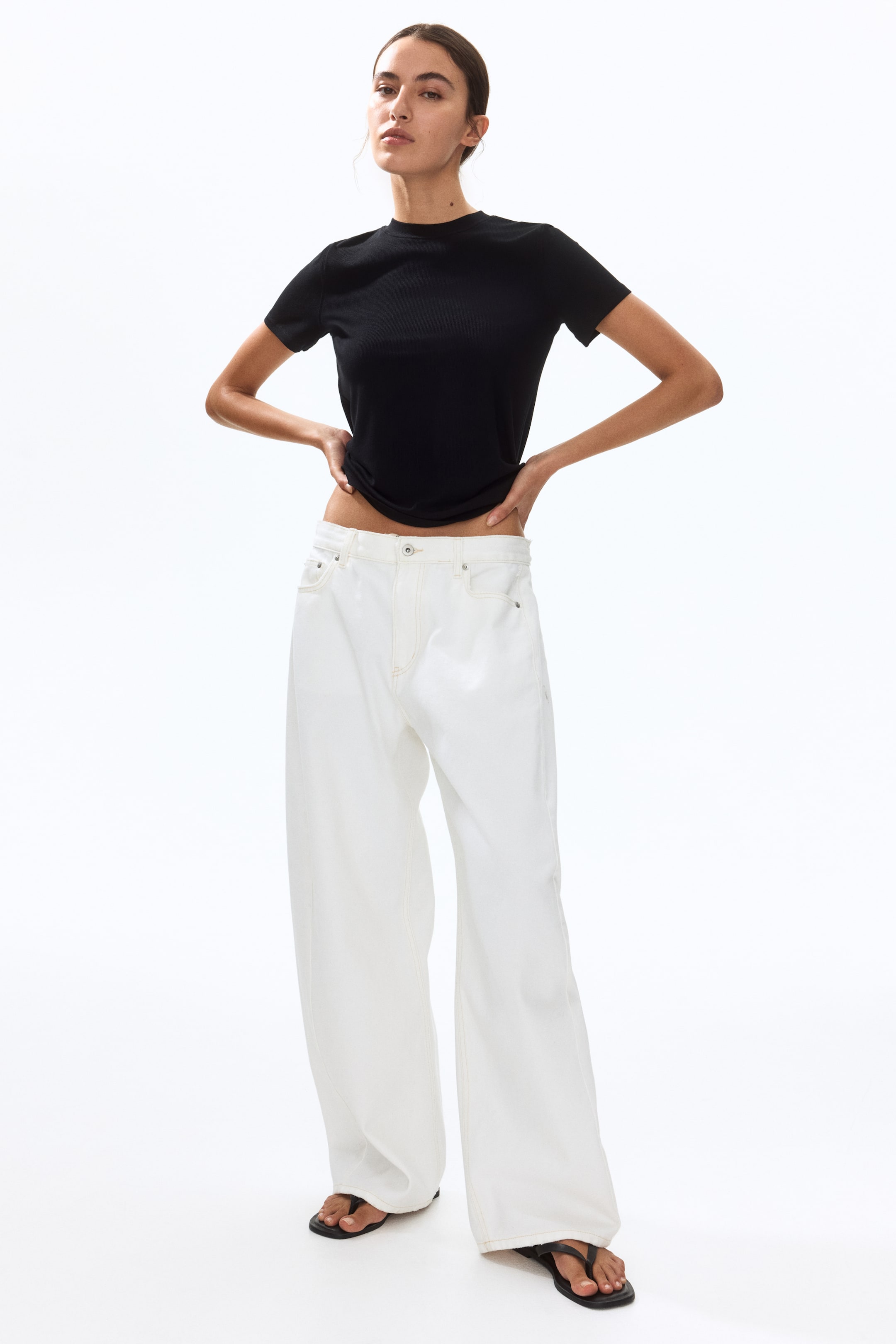 Женские футболки H&M Ribbed Viscose T-Shirt — фото 3
