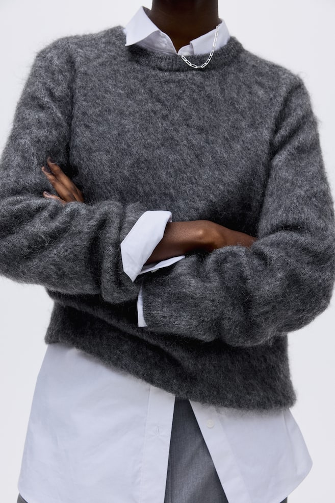 Mohair-blend jumper - Dark grey marl/Cream/Dark beige/Black/Bright blue/Bright red - 3