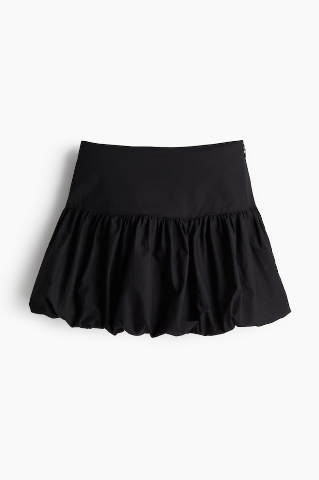 Bubble-hem mini skirt - Black - 1