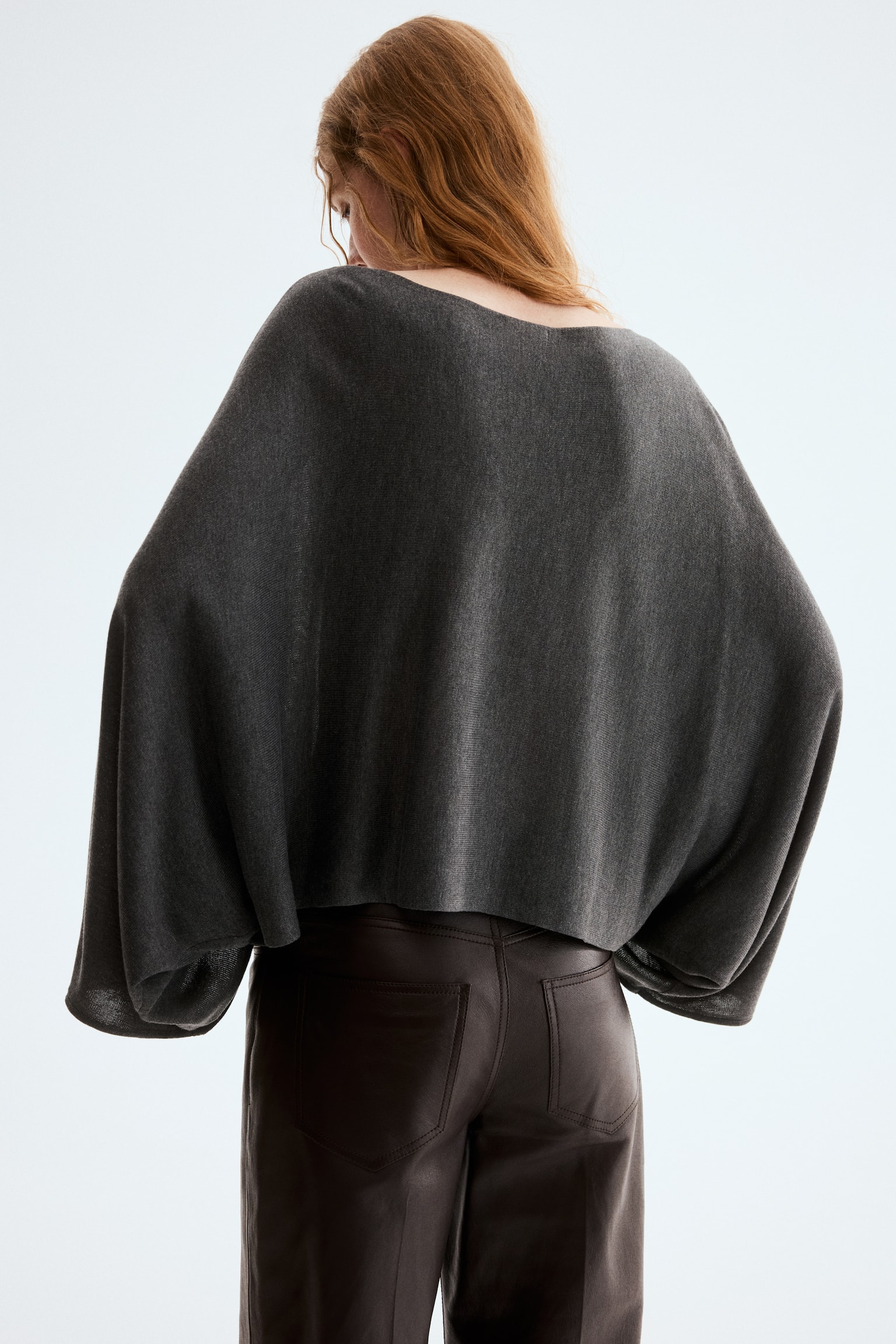 Oversized top - Dark grey marl/Dark brown - 4