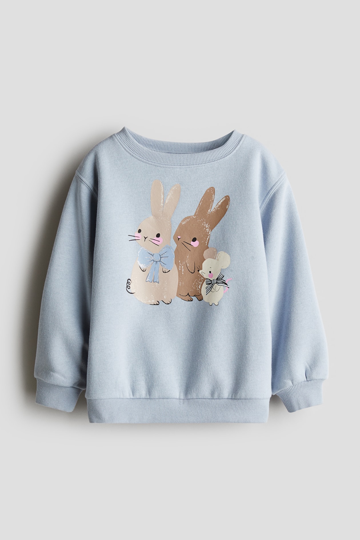 Hm Door Rabbit Light blue/rabbits Sweatshirt for kids | H&M US