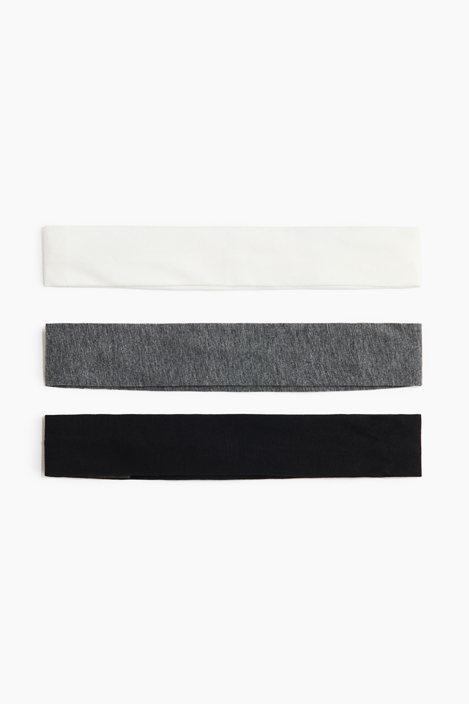 Pack de 3 cintas en punto de algodón - Blanco/Gris jaspeado/Negro/Marrón oscuro/Rosa/Burdeos
