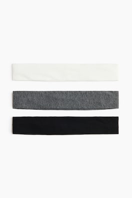 3-pack hårband i bomullstrikå