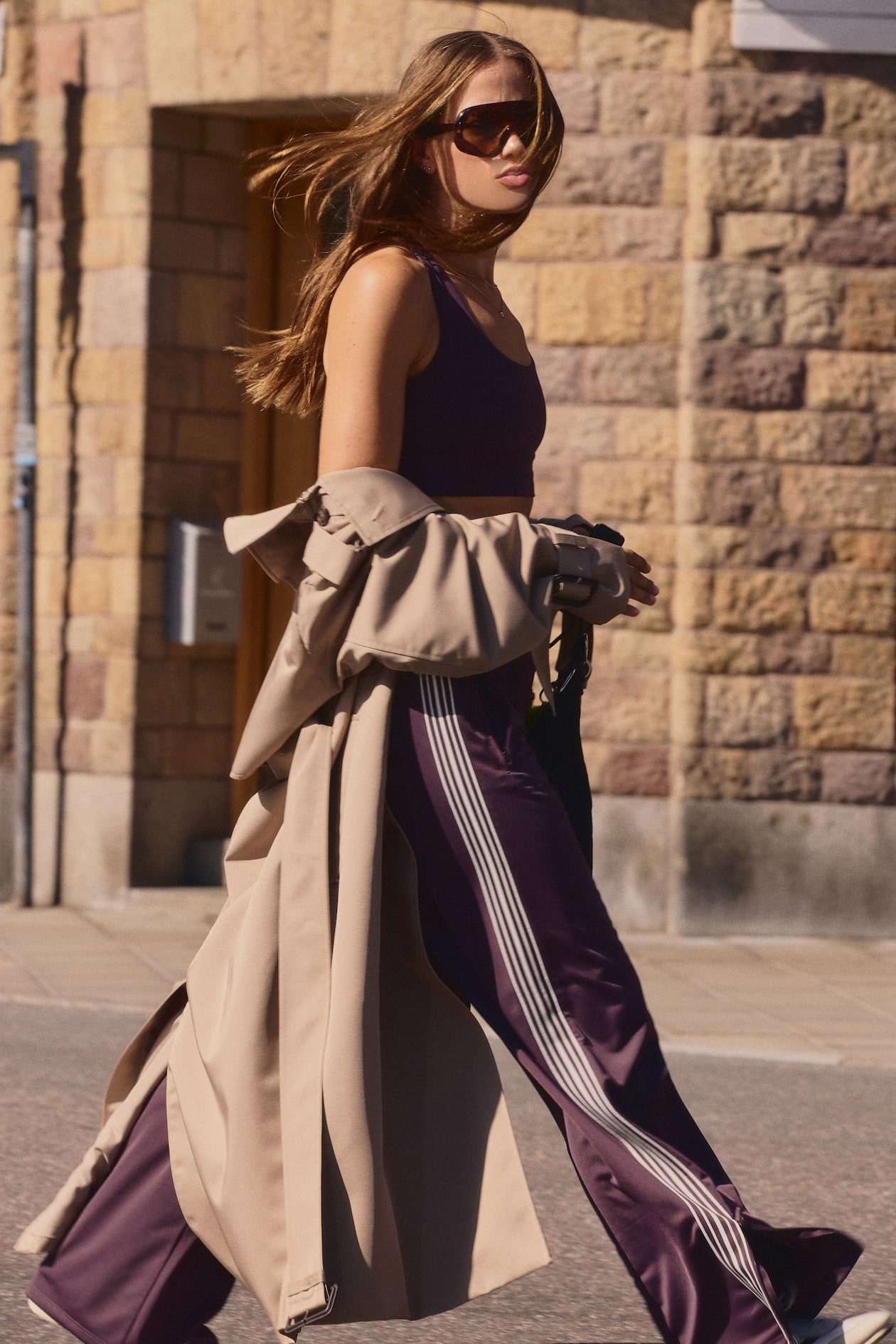 Track pants Aubergine purple Ladies H&M IN