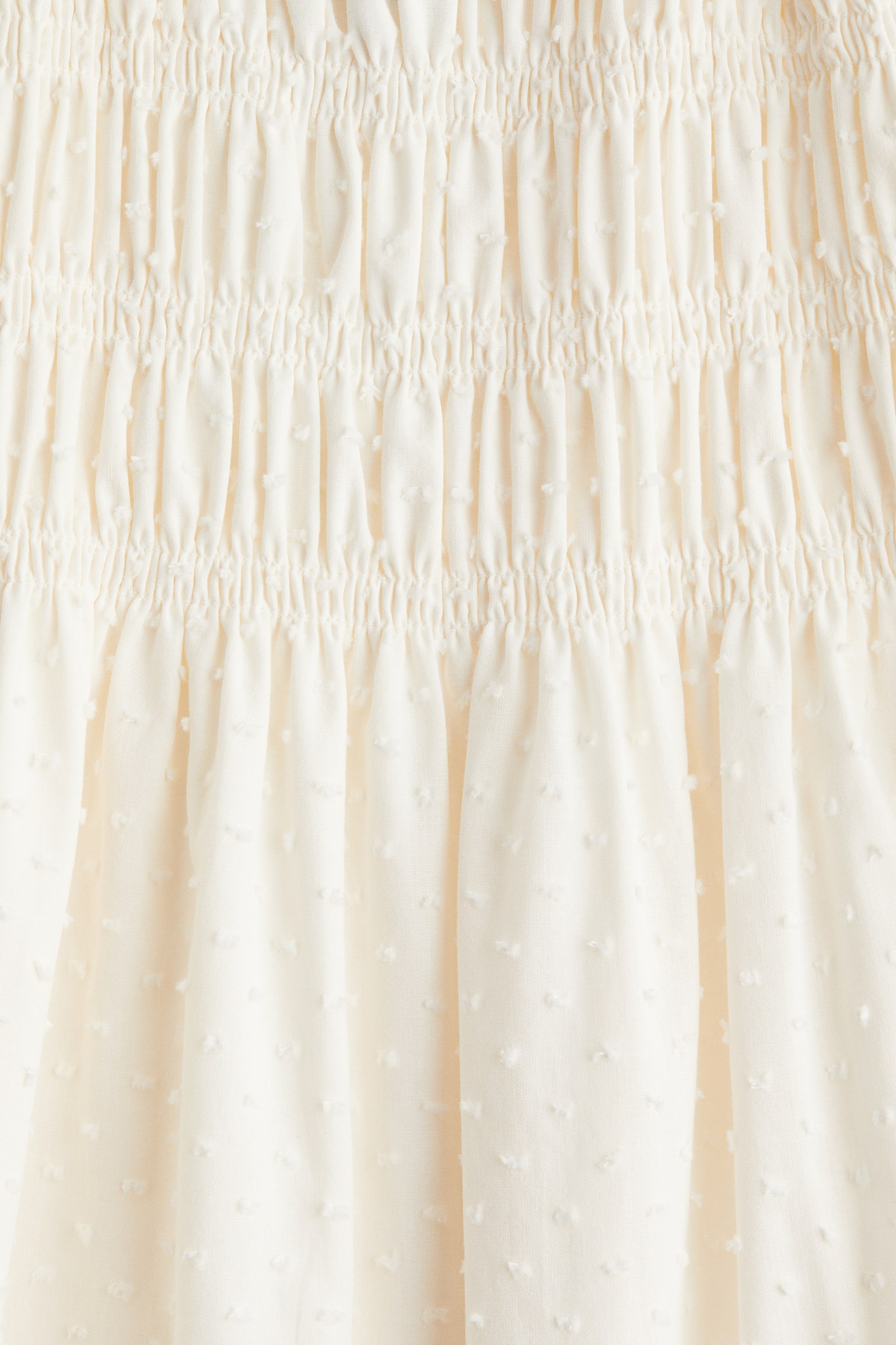 Женское платье H&M Smocked-Bodice Cotton, цвет: Кремовый — фото 2