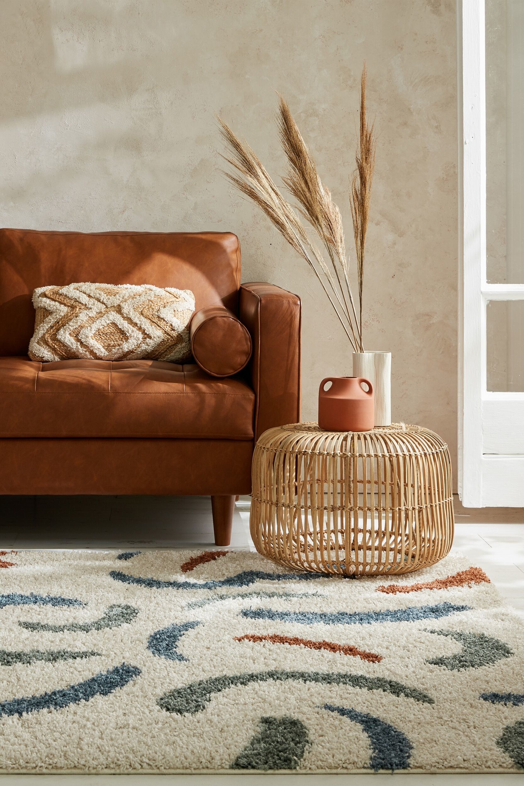 Pörröinen Squiggle-matto - Monivärinen