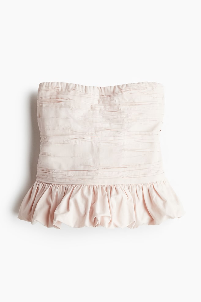 Bubble-Hem Bandeau Top - Powder pink - 1