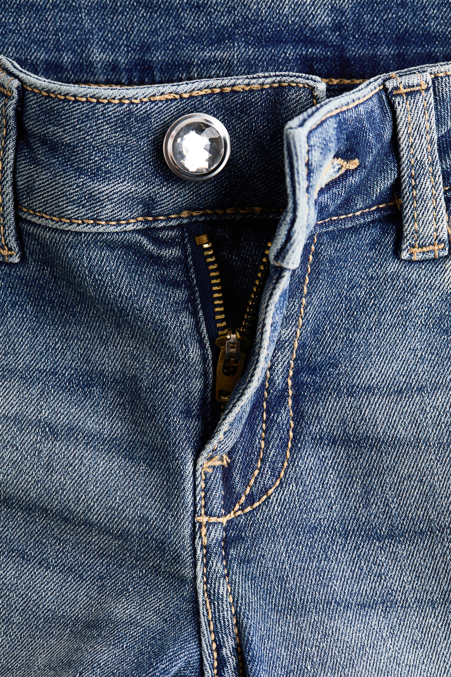 Flared Low Waist Jeans - Denim blue/Light denim blue/White - 5