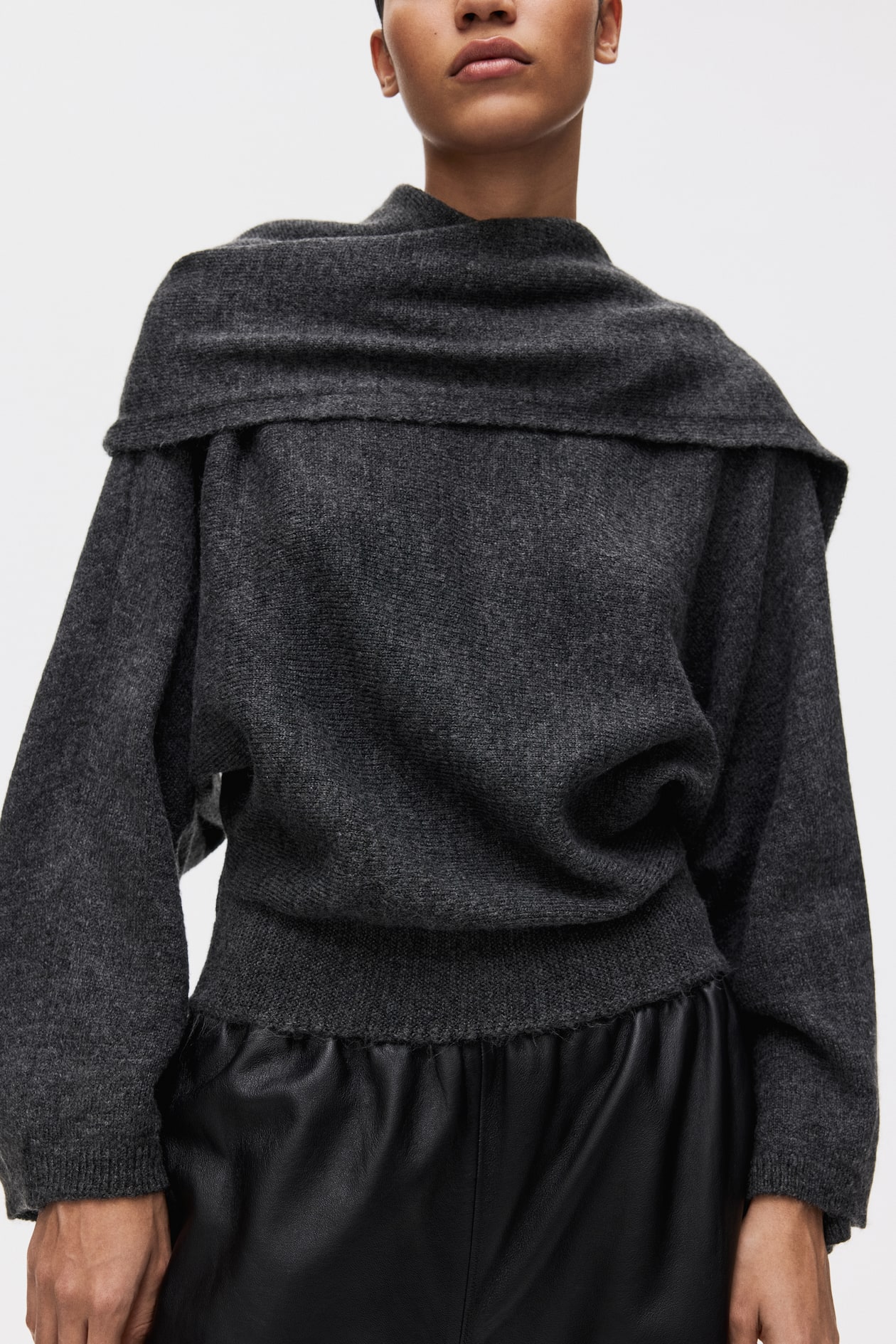 Oversized Scarf-Detail Sweater - image 4