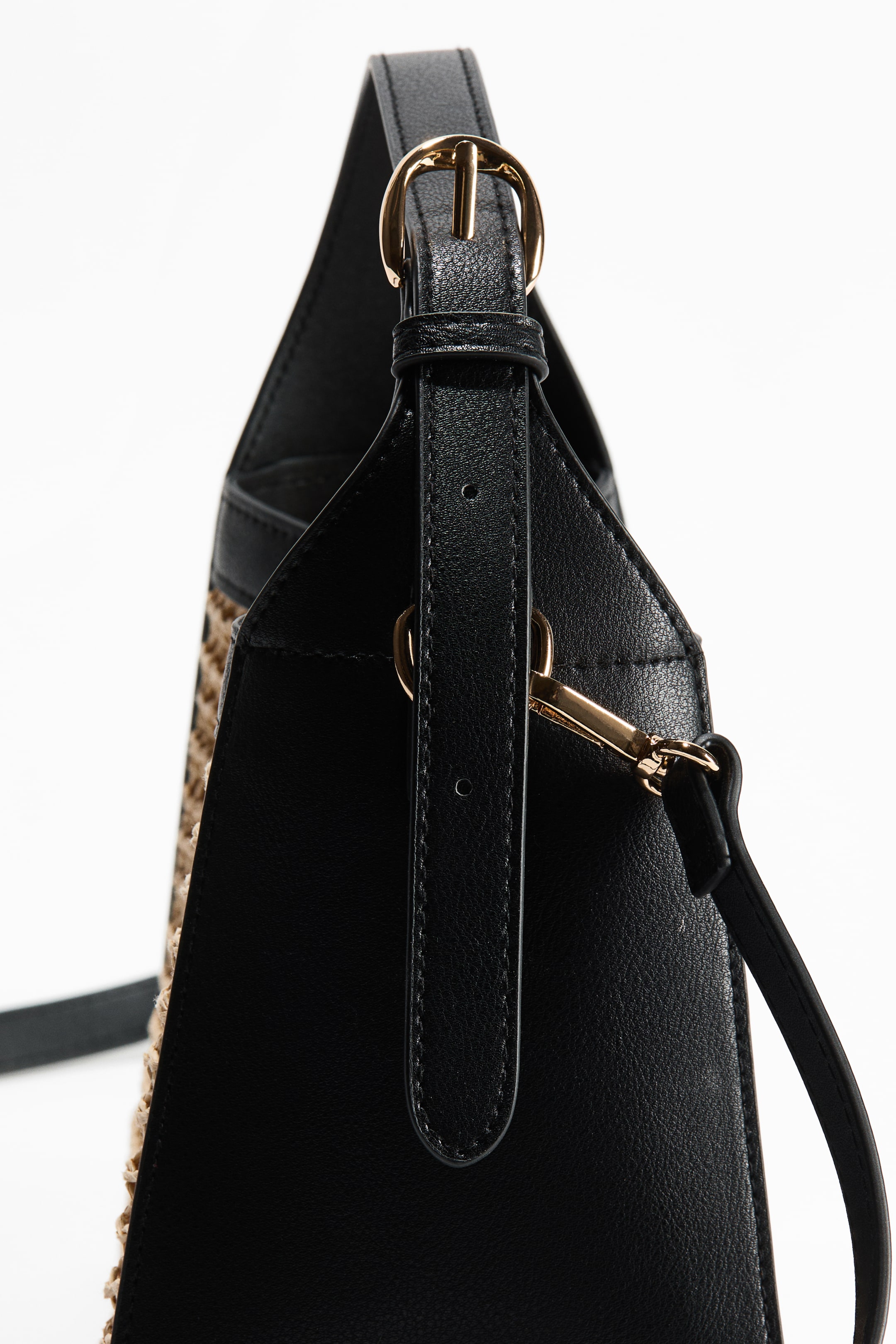 Straw-Detail Crossbody Bag