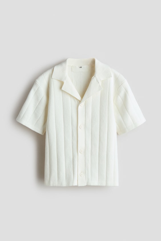 Детская рубашка H&M Fine-Knit Cotton Resort, цвет: Слоновая кость