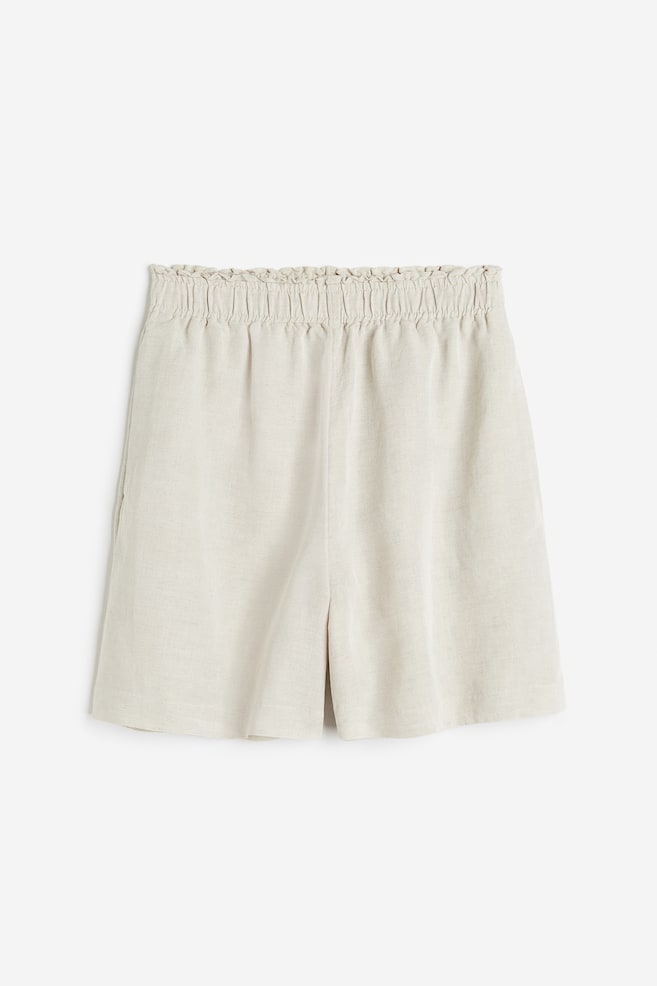 Linen-blend pull-on shorts - Light beige/White/Blue/Floral/Light beige/Ferns/dc/dc/dc/dc/dc - 2