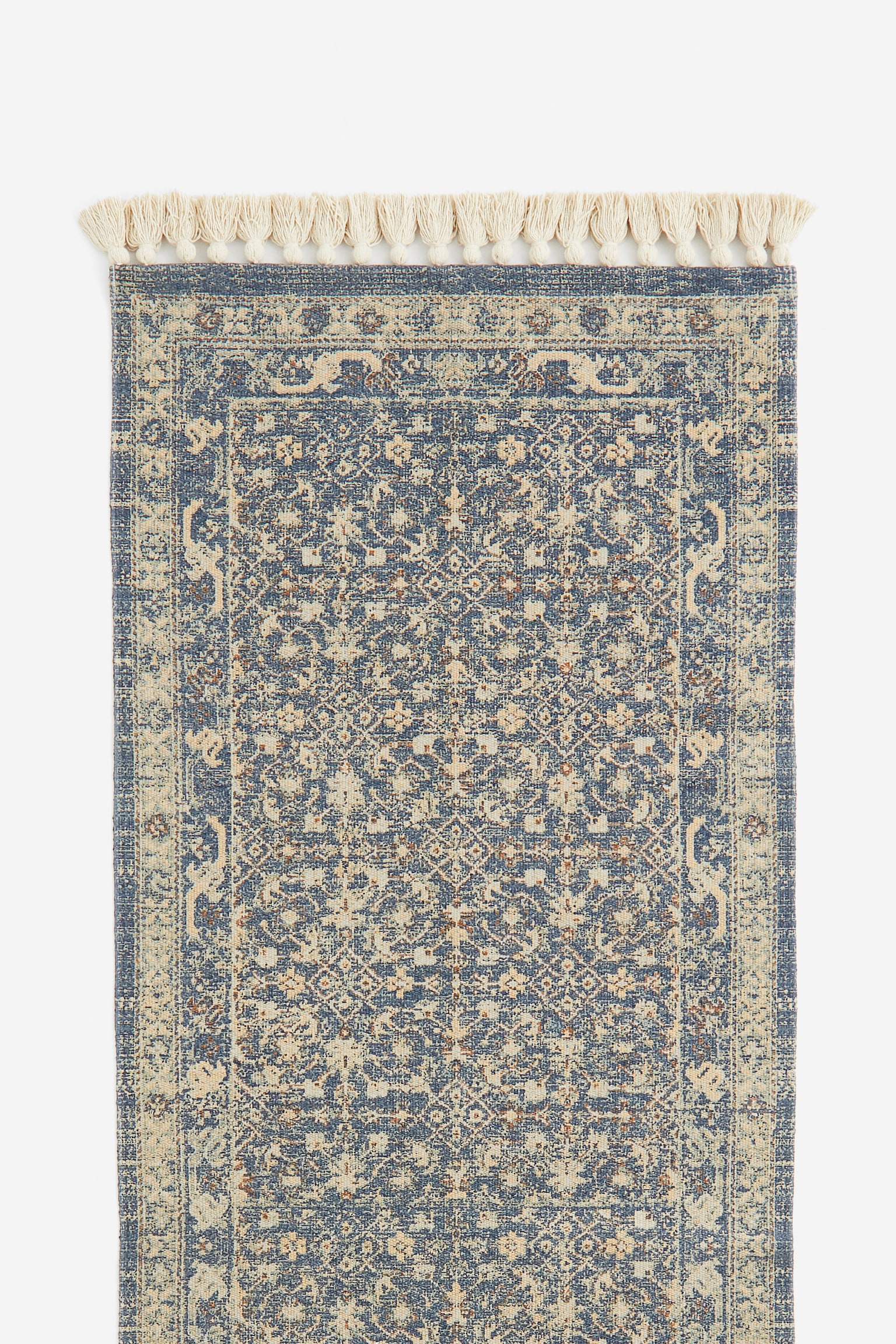 Fringed patterned rug - Blue/Patterned - 3