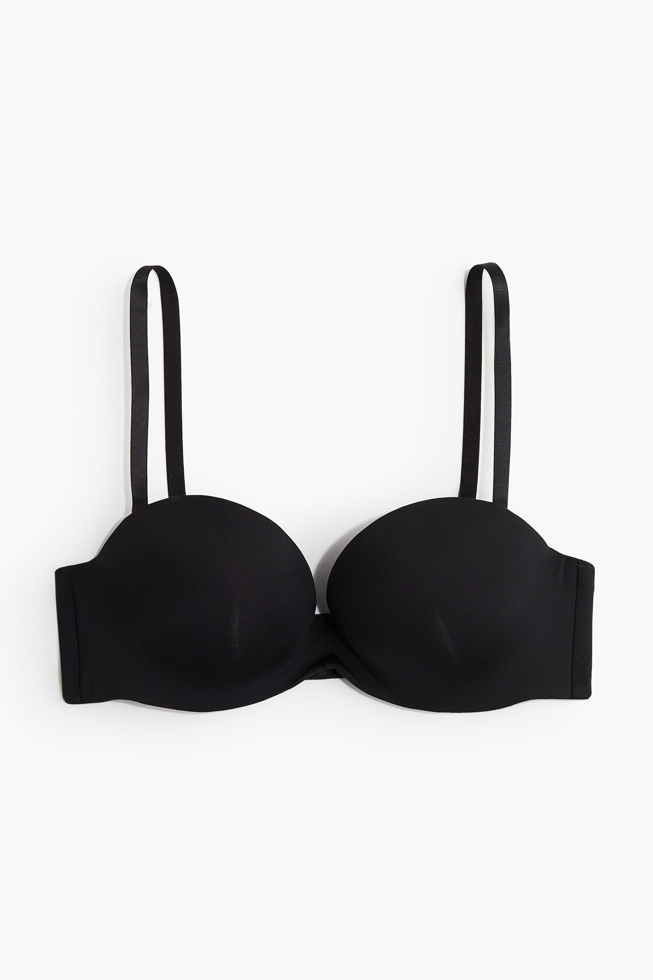 Microfiber Super Push-up Balconette Bra - Sweetheart Neckline - Black ...