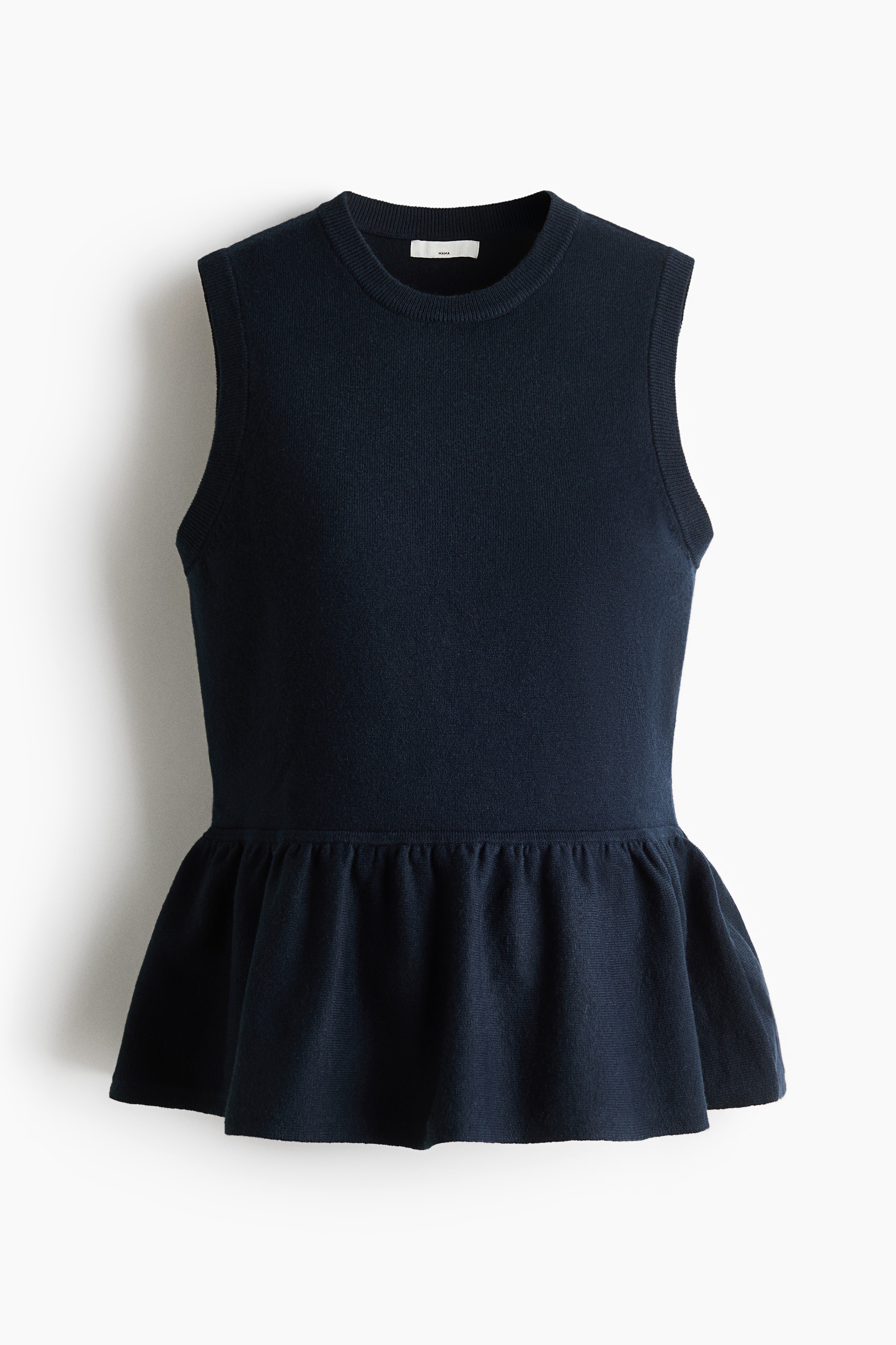 MAMA Fine-knit peplum top - Navy blue