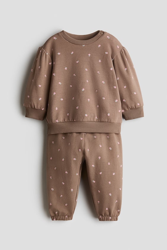 Детские худи H&M 2-Piece Printed Brushed Sweatshirt Set