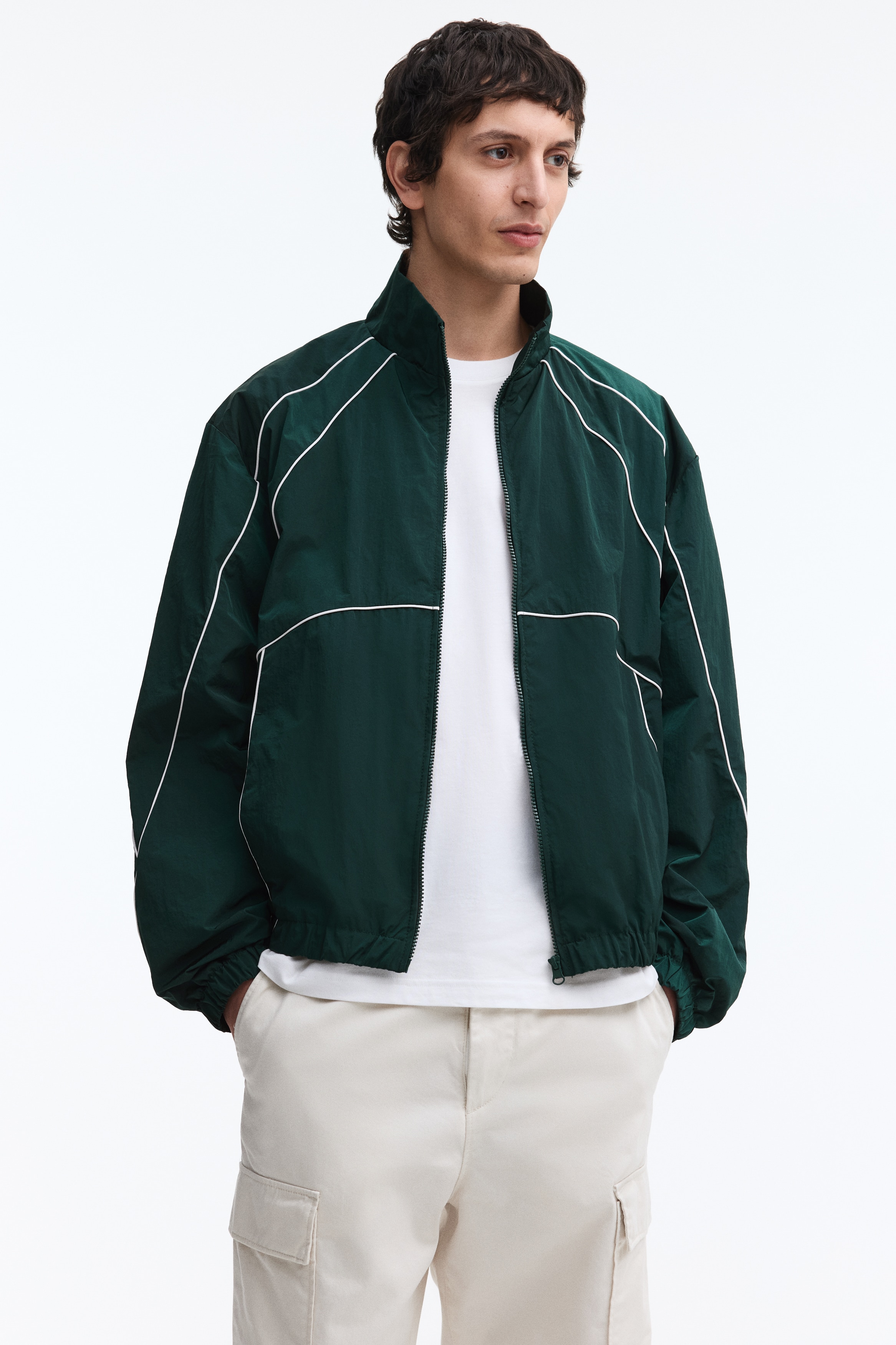 Color-Block Track Jacket - Dark green/Red/Black/color block