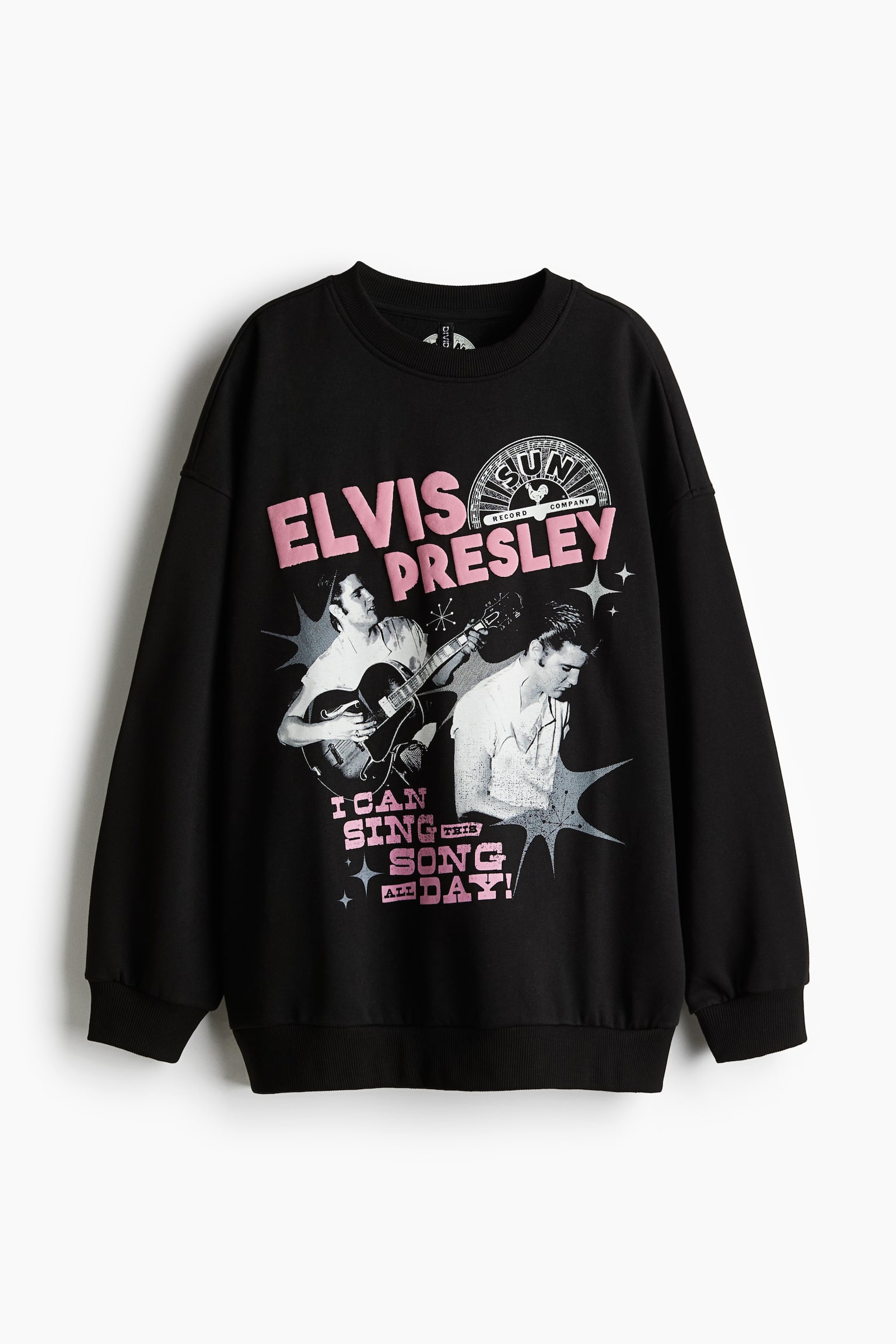 Oversized printed sweatshirt - Black/Elvis Presley/Dark grey/The British Museum/Burgundy/Alice in Wonderland/Light beige/The Beatles/Greige/Ramones/Cream/Sublime - 1