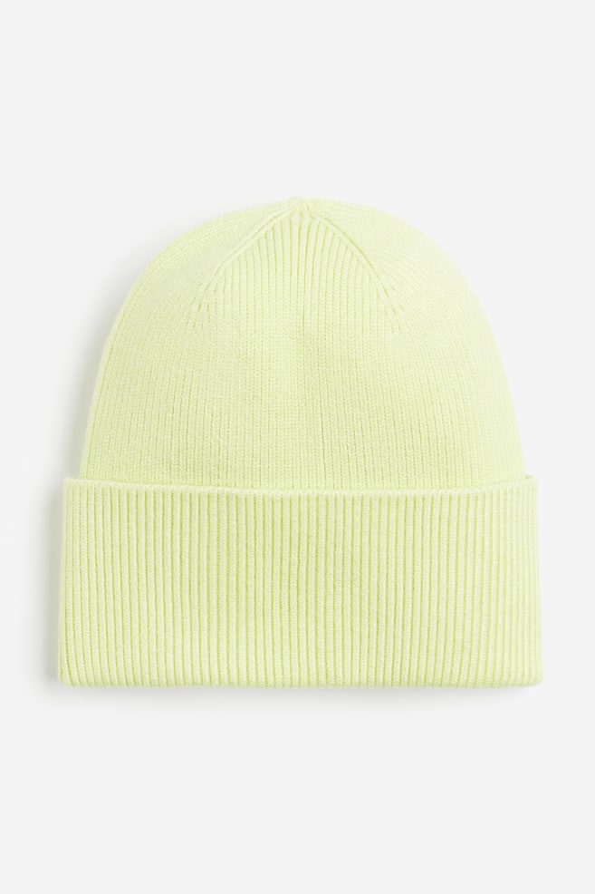 Rib-knit hat - Light lime green/Black/Grey marl/Dark green/dc/dc/dc - 1