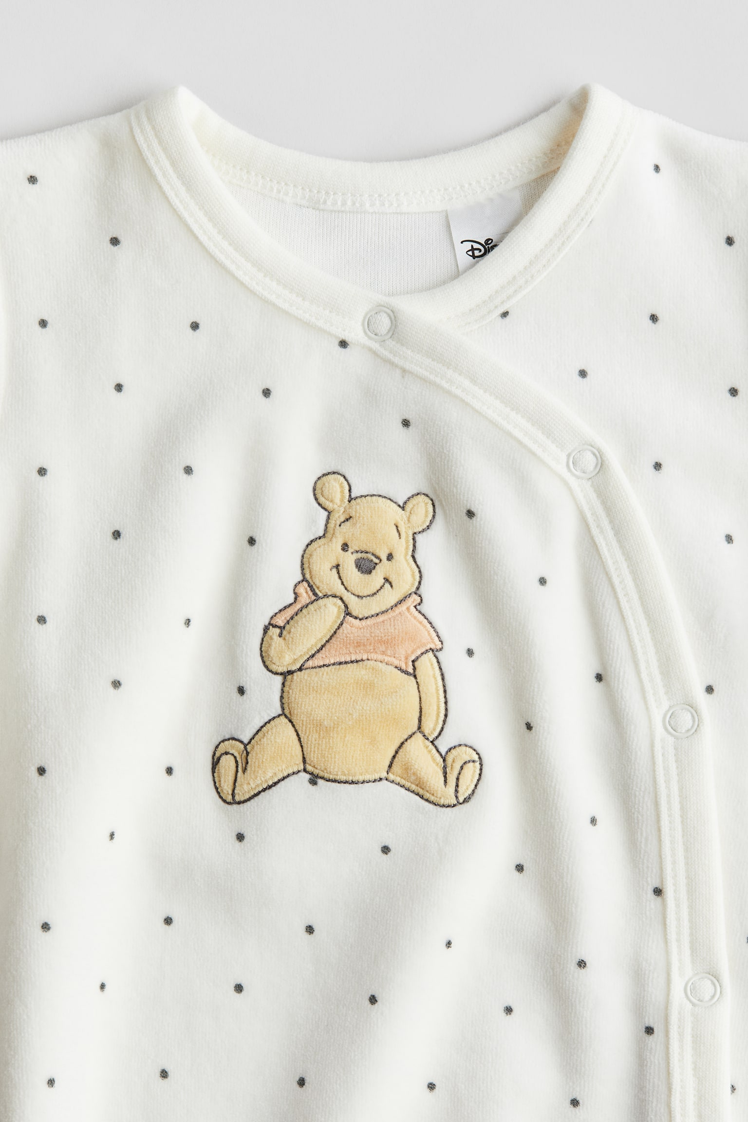 Velour sleepsuit - White/Winnie the Pooh/Light grey/Miffy - 2