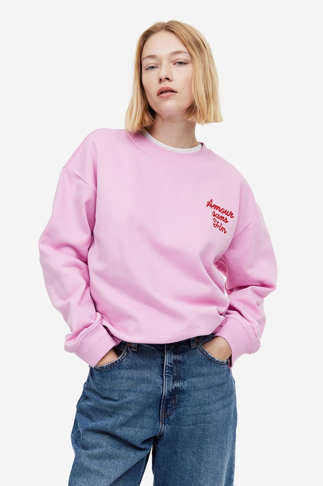 Crew-neck sweatshirt - Light pink/Amour/Cream/Marseille Soleil/Pink/Venice/Cream/Blue striped/dc/dc - 1