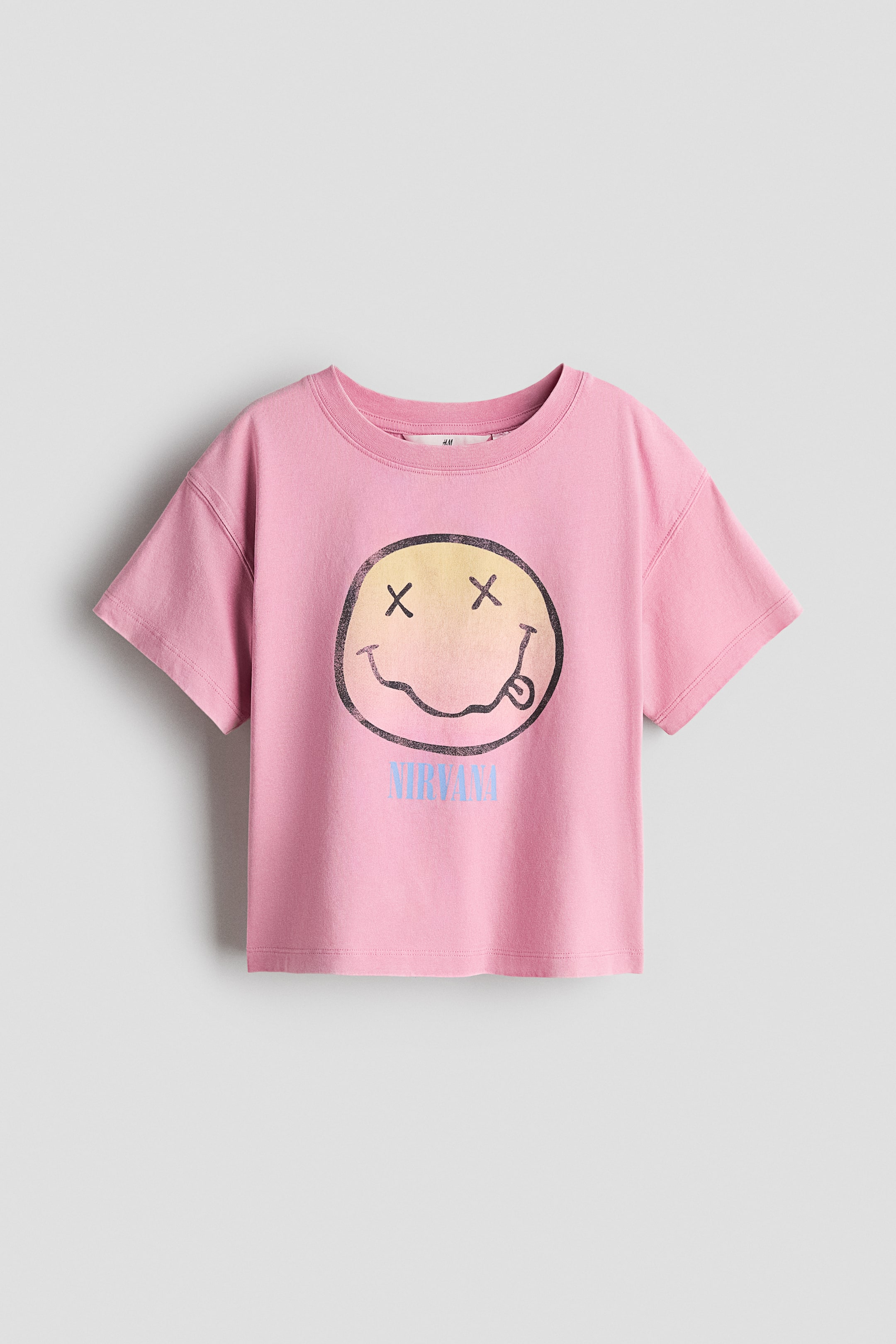 Переглянути збільшене зображення: Бавовняна футболка із принтом - Pink/Nirvana - Kids | H&M UA 1
