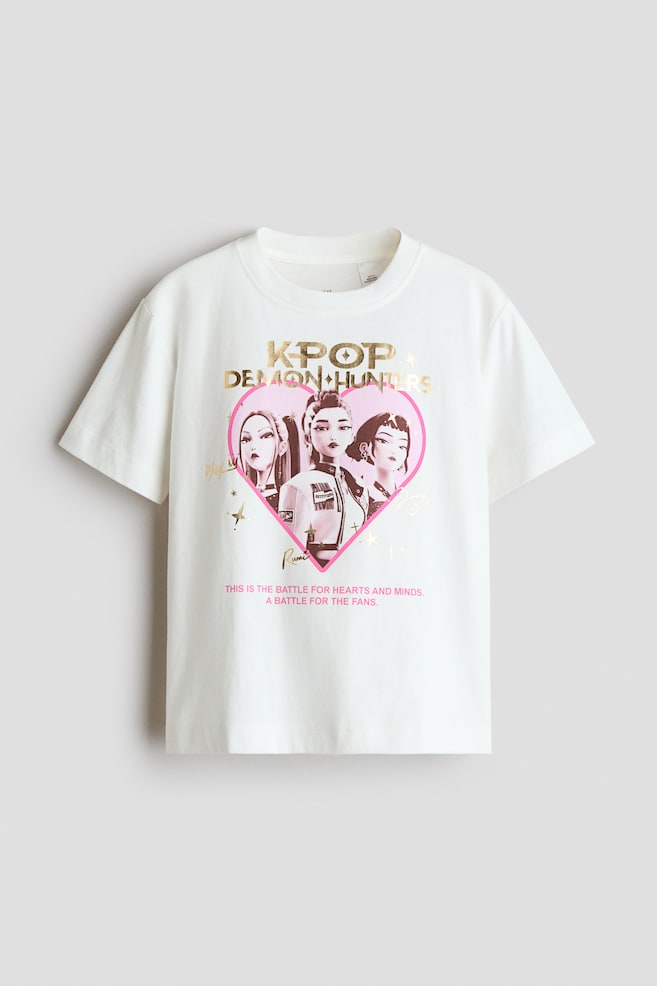 T-shirt imprimé en coton - Blanc/KPop Demon Hunters/Blanc/KPop Demon Hunters/Rose/Lilo et Stitch/Rose/KPop Demon Hunters/Lilas/KPop Demon Hunters - 1