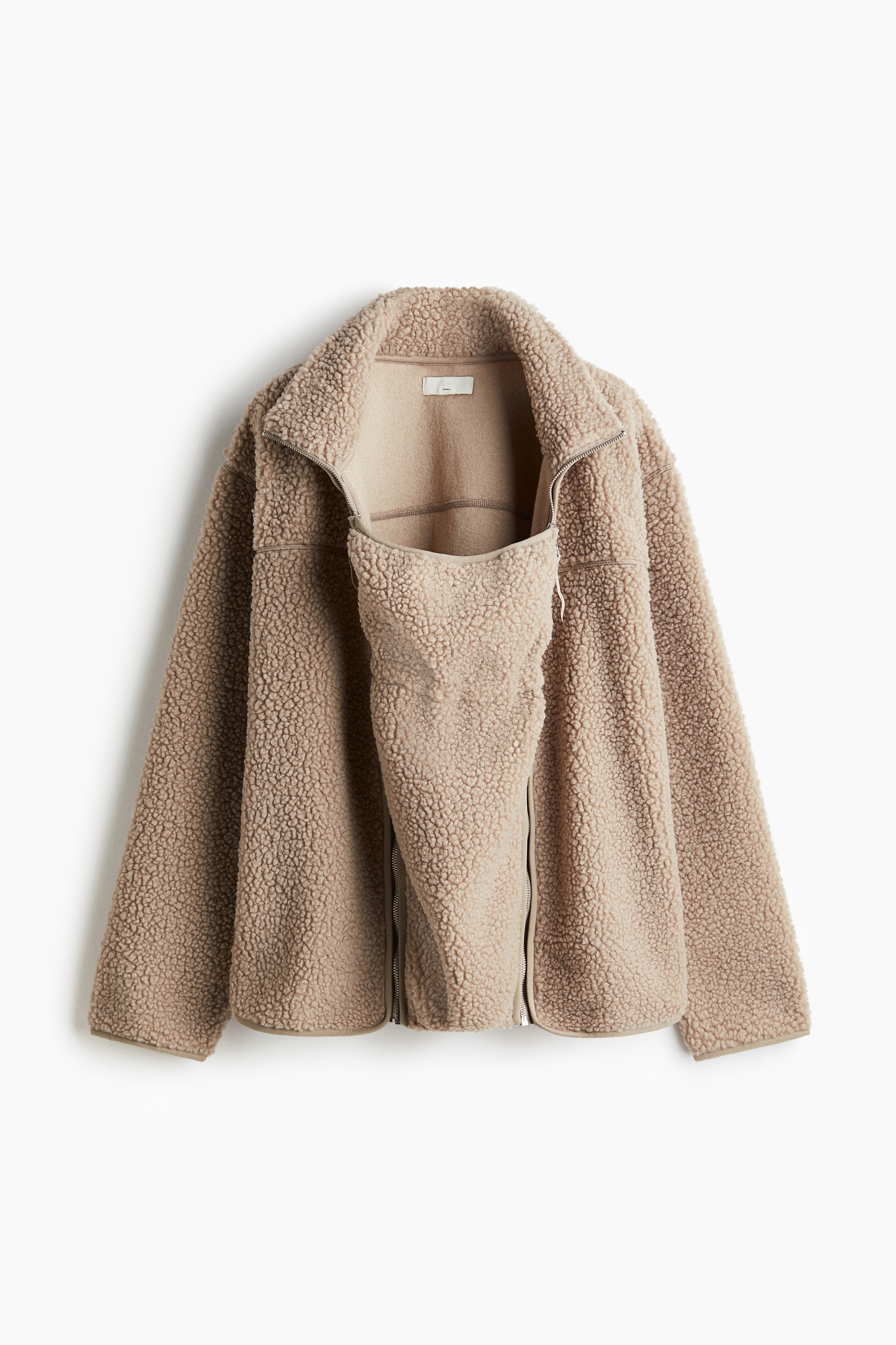 MAMA Before & After Babywearing Fleece Jacket - Beige/Dark brown/Navy blue