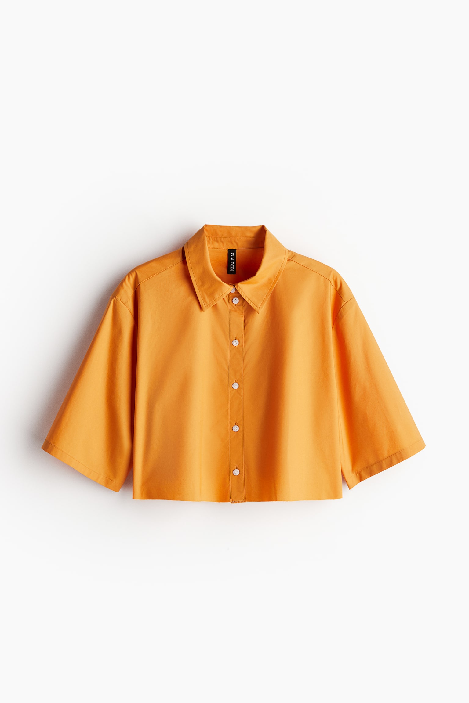 Cropped cotton shirt - Orange/Black/Blue/Striped/Brown/White - 1