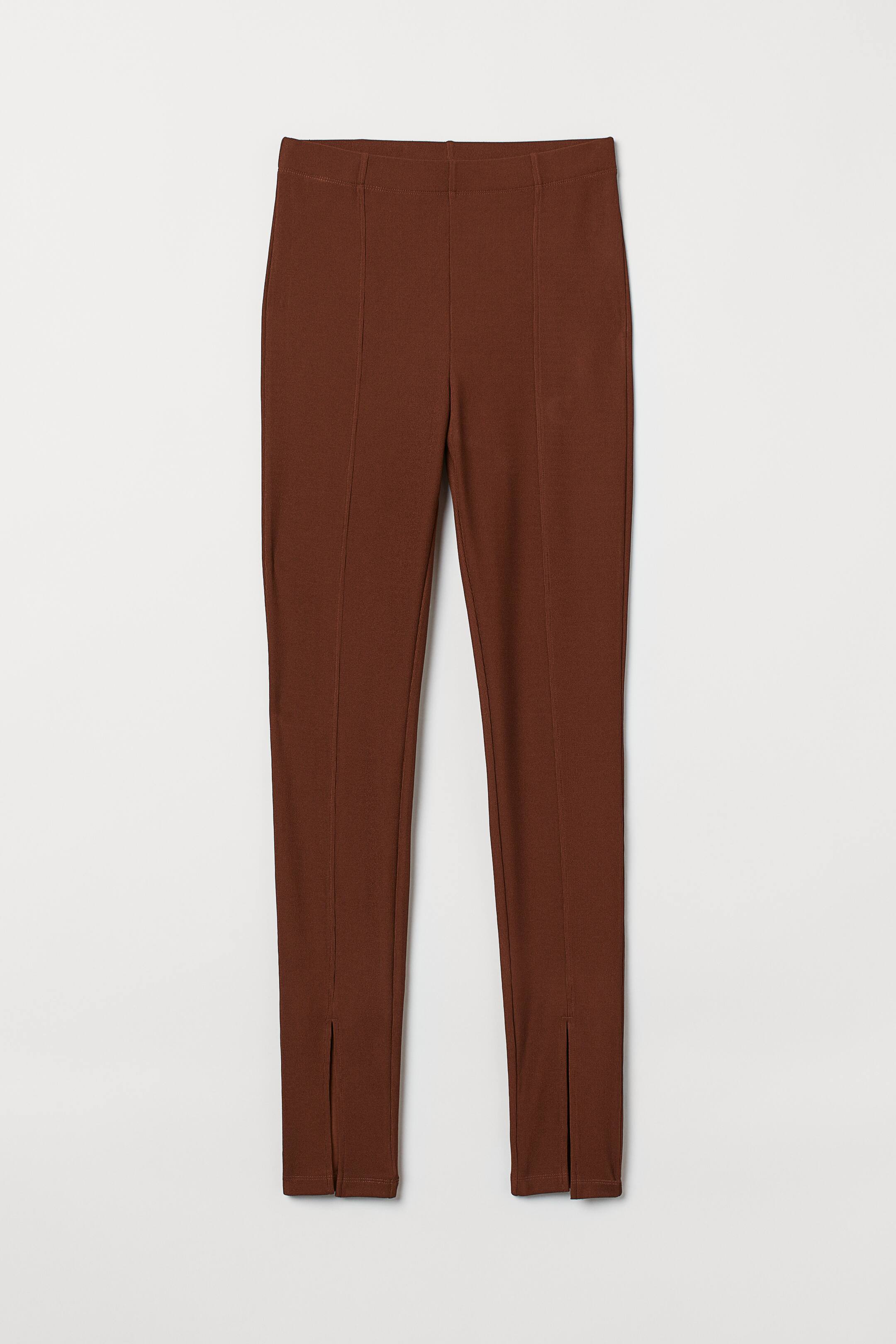 View larger image: Slit-detail leggings - Brown - Ladies | H&M IN 1