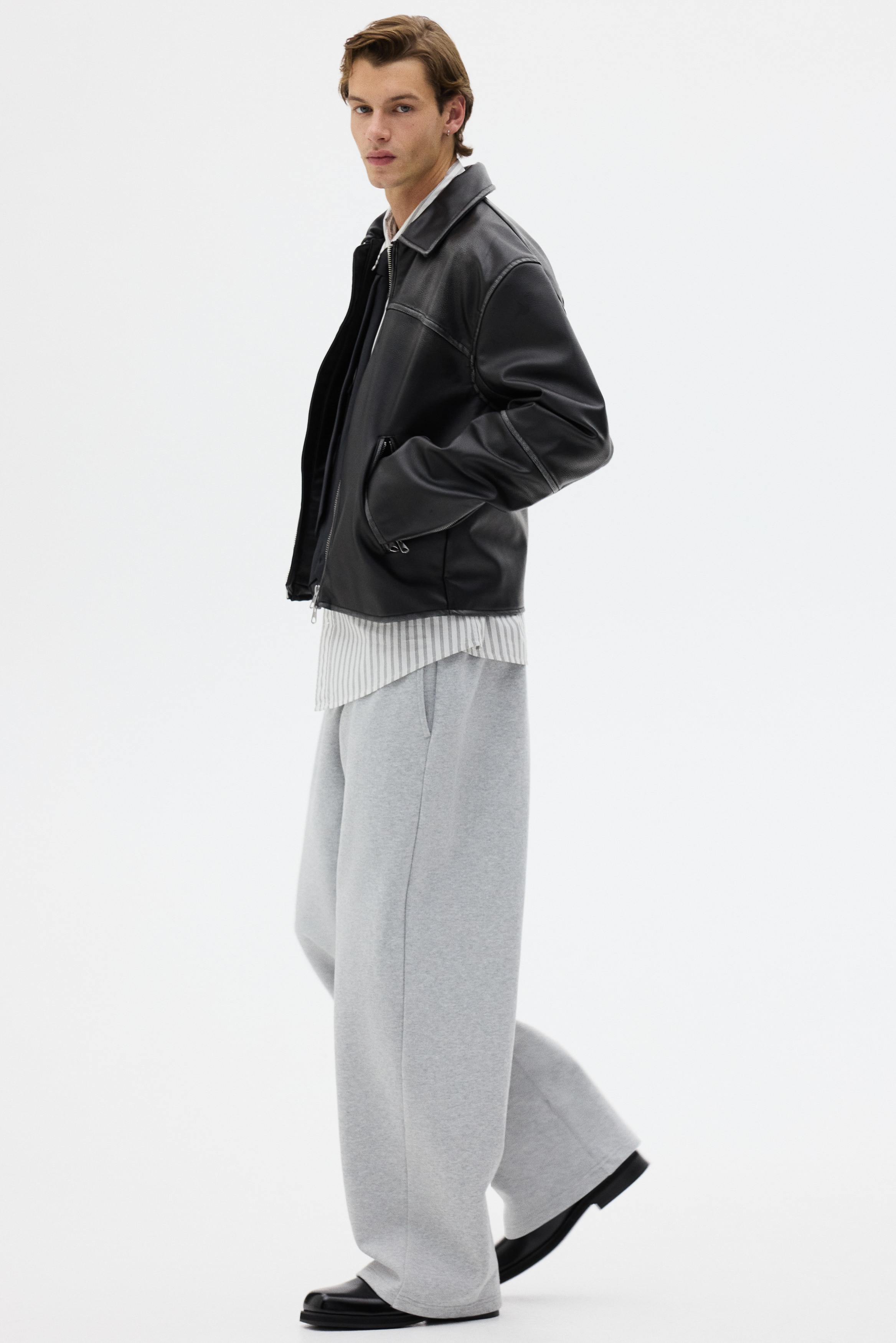 Wide-leg cotton joggers