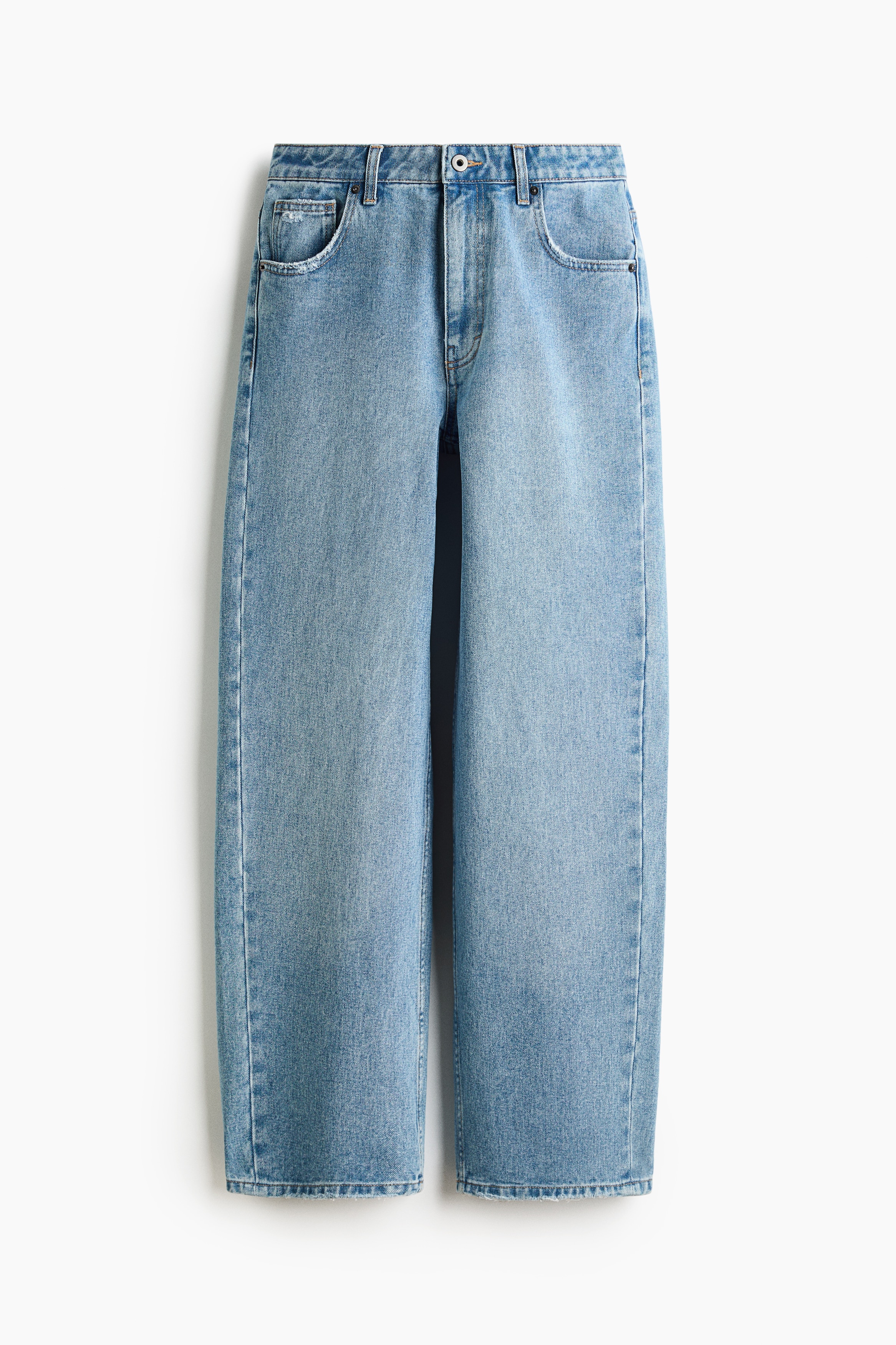 Straight Regular Waist Jeans - Denim blue
