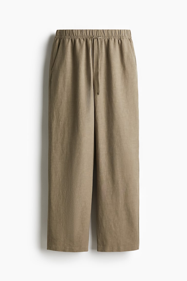 Pantalone od mešavine lana s učkurom