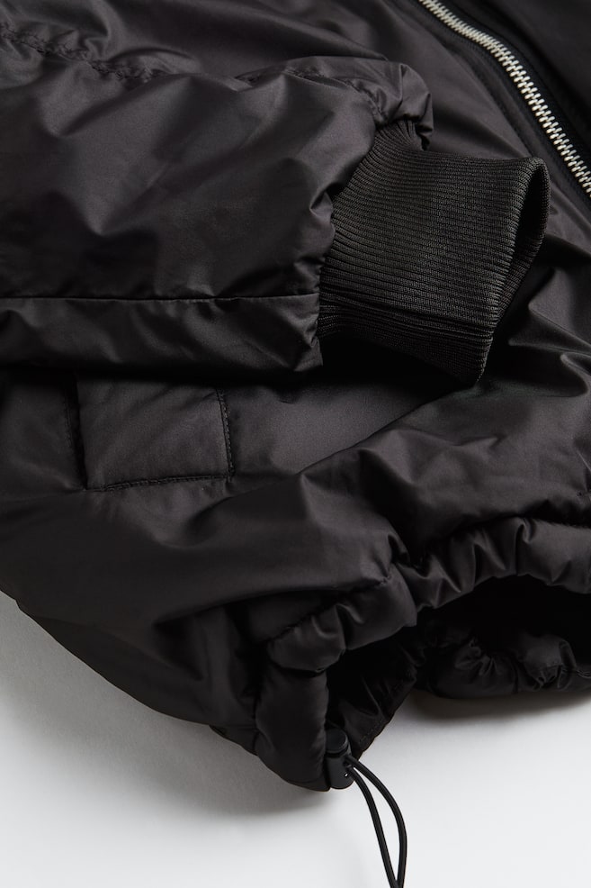Padded bomber jacket - Black - 4
