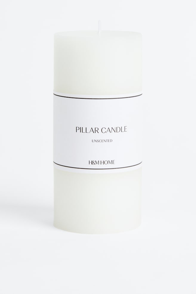 Large pillar candle - White/Light grey/Dark grey - 1