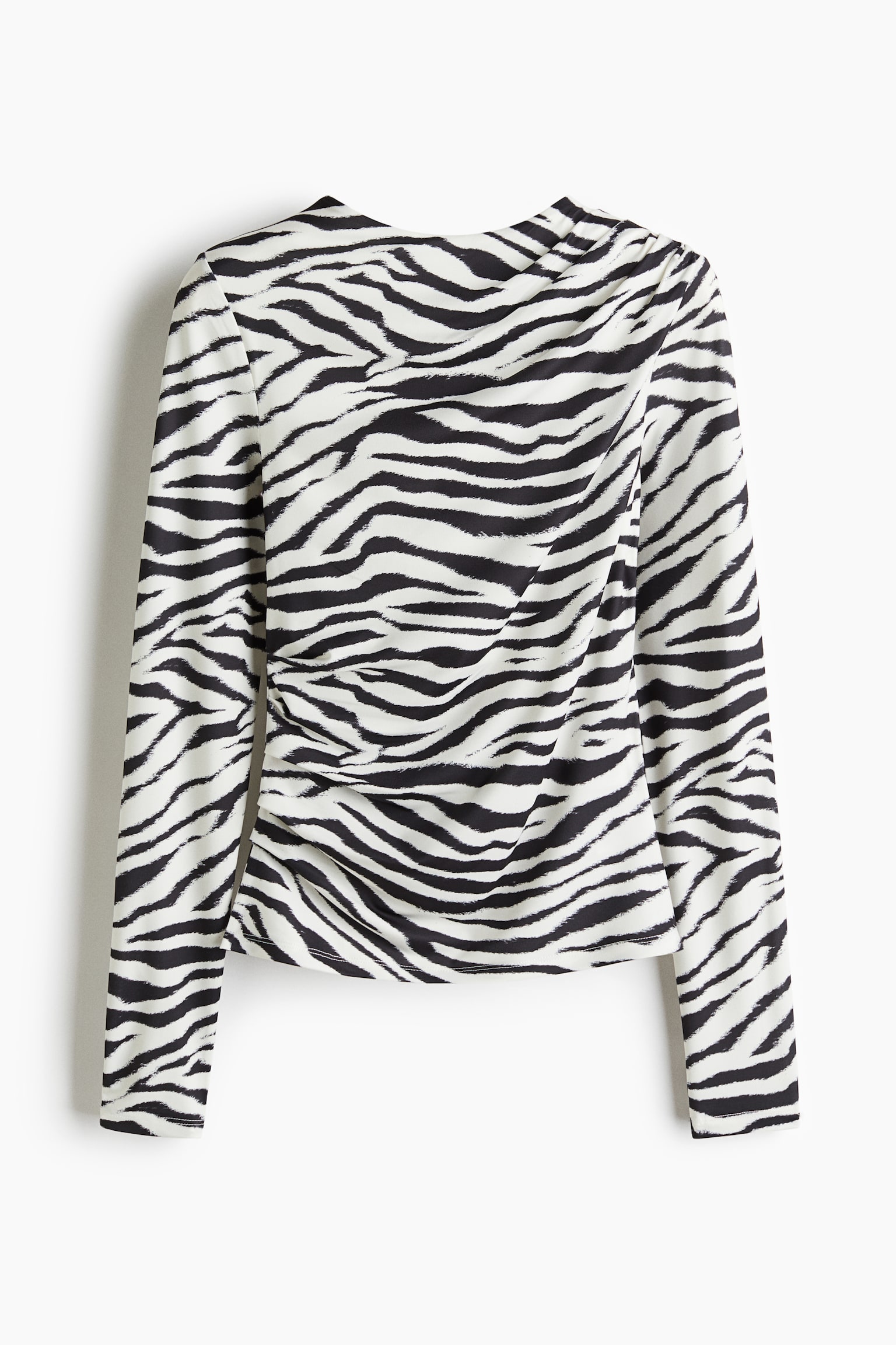 Женский топ H&M Draped Top, цвет: Белый / Зебра с принтом — фото 1