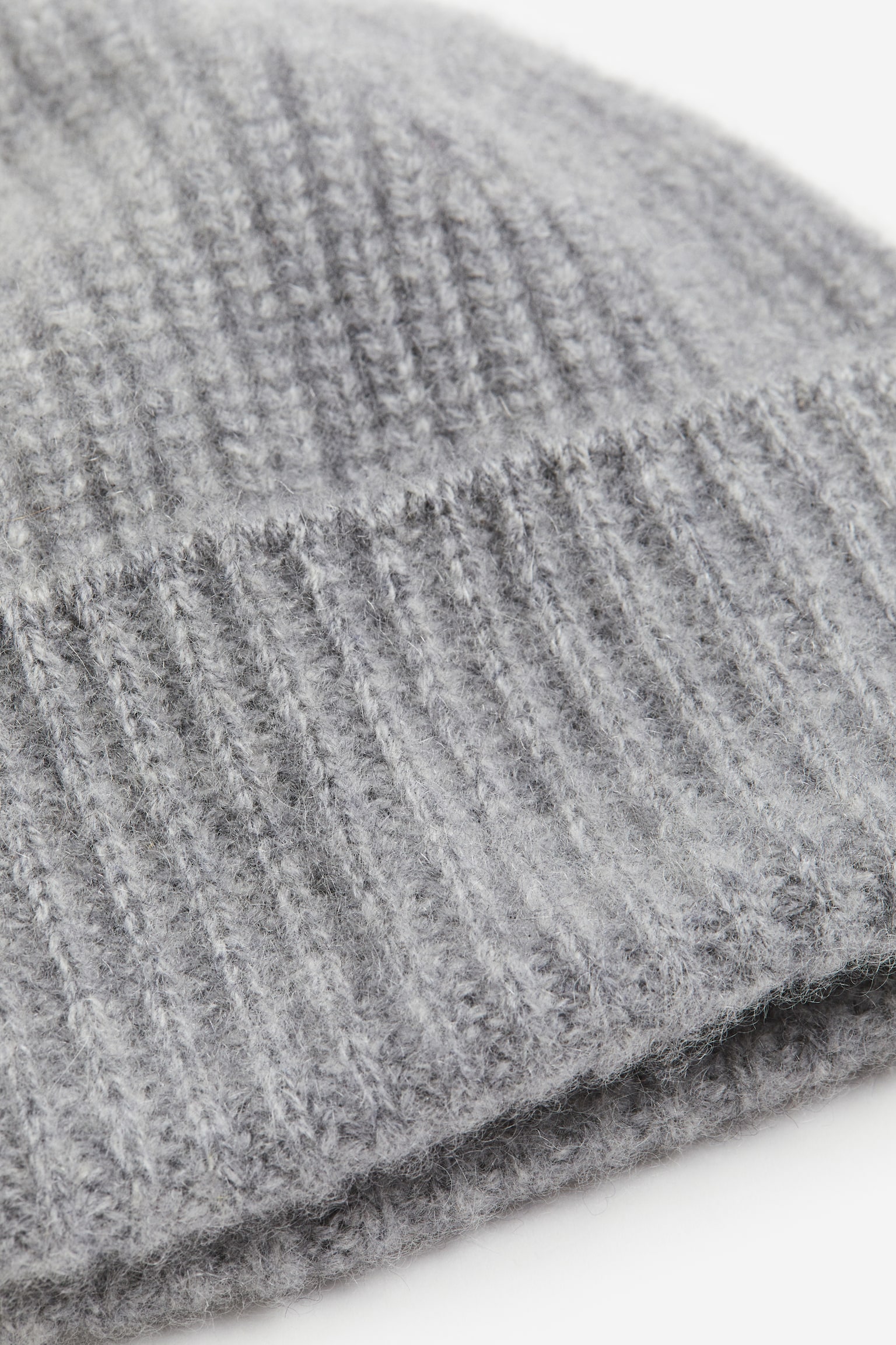 Rib-knit cashmere hat - Grey marl/Black/Dark blue - 2