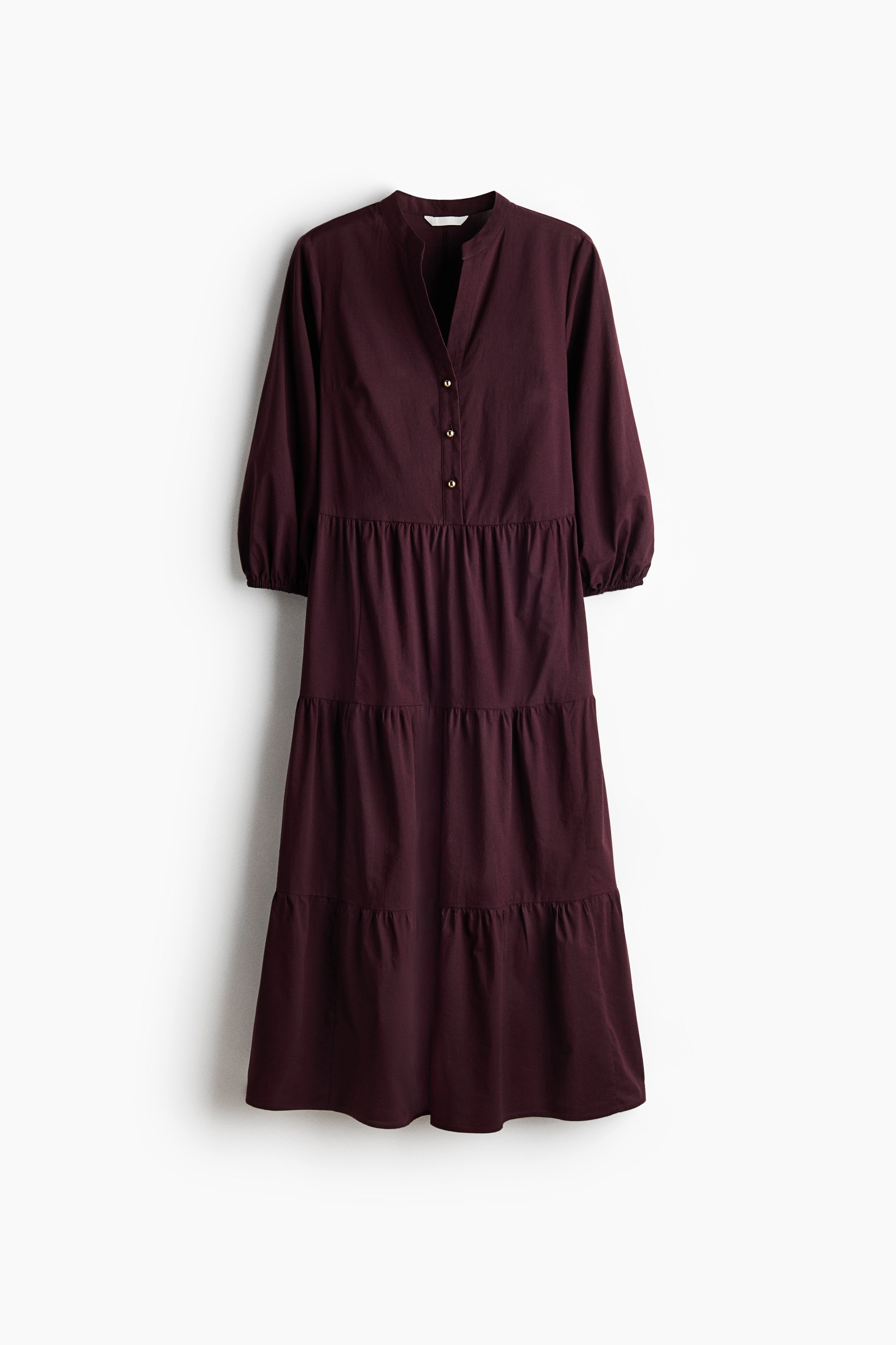 Tiered midi dress - Dark purple/Light beige/Leopard print/Light beige/Patterned/Black/Cream patterned/Green/Patterned/Bright red/Patterned/White/Paisley-patterned