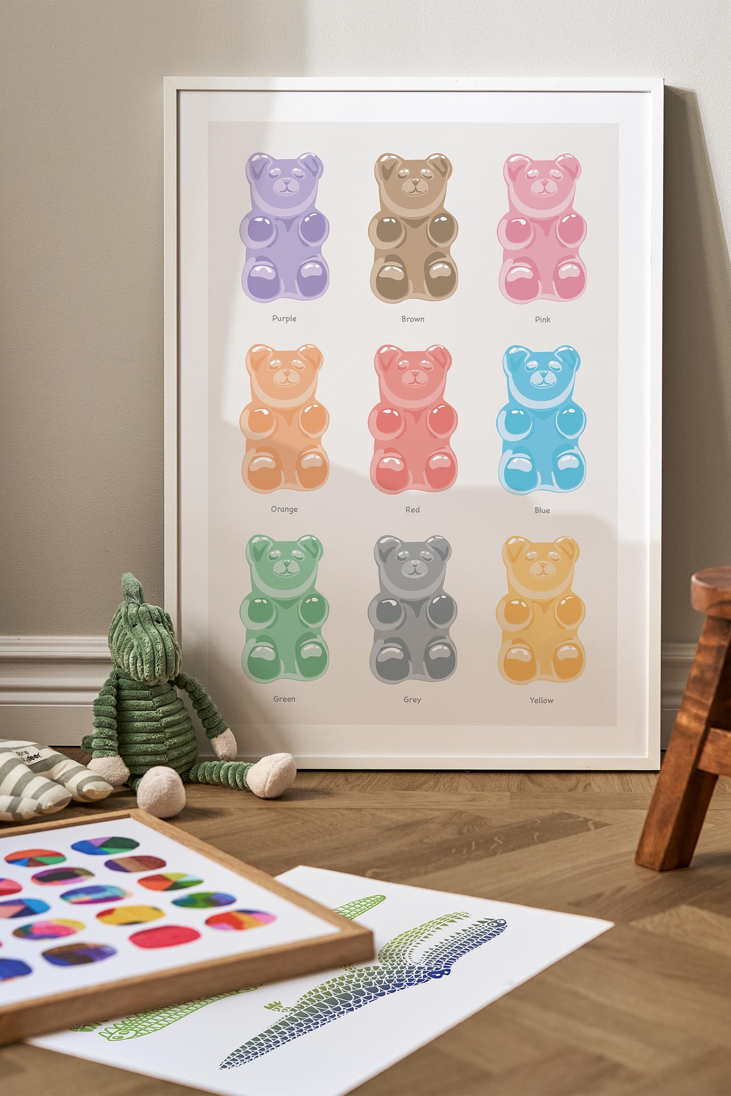 Gummy Bear Colours Poster - Blau/rot/grün