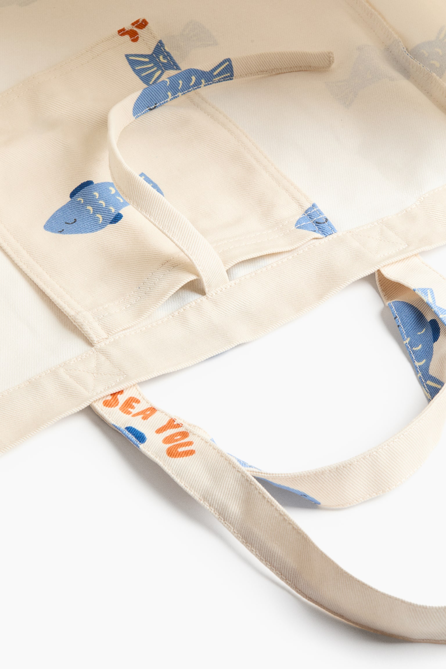 Patterned beach bag - Cream/Fish/Light beige/Lemons/Light yellow/Fruits - 4