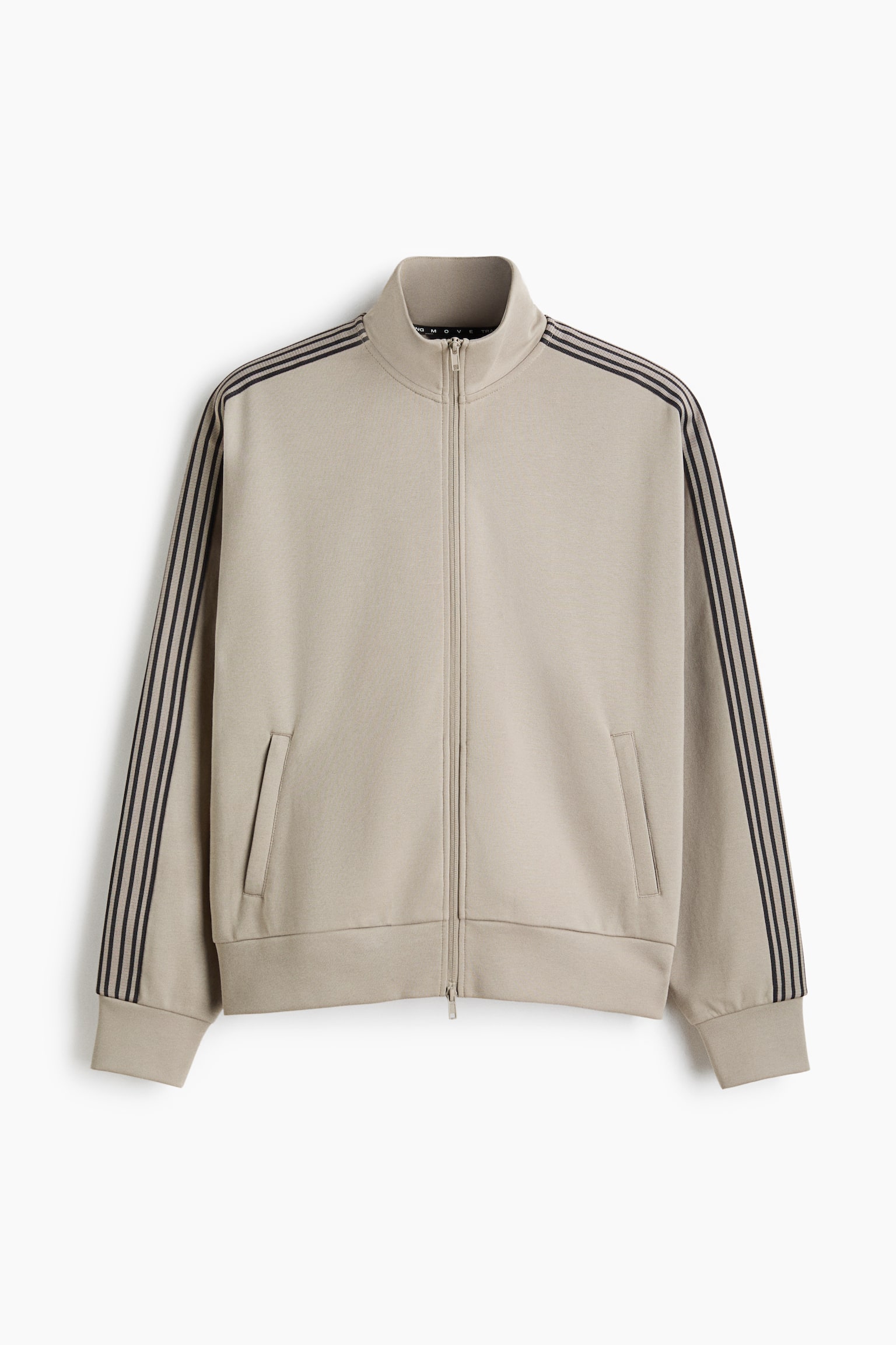 Regular Fit Track jacket with DryMove™ - Beige/Black - 2