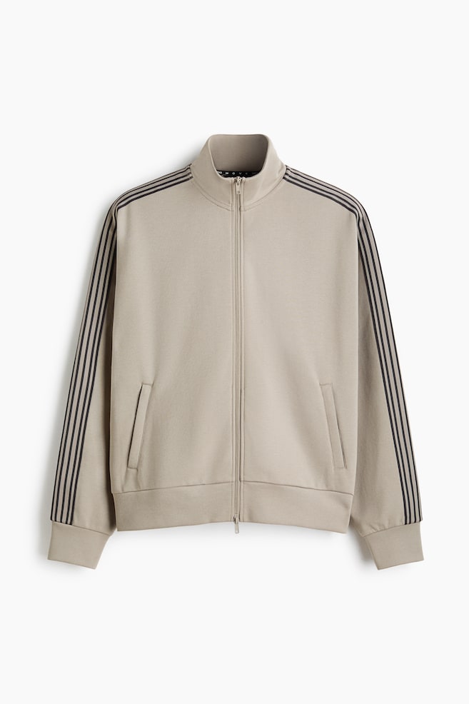 Regular Fit Track jacket with DryMove™ - Beige/Black - 1