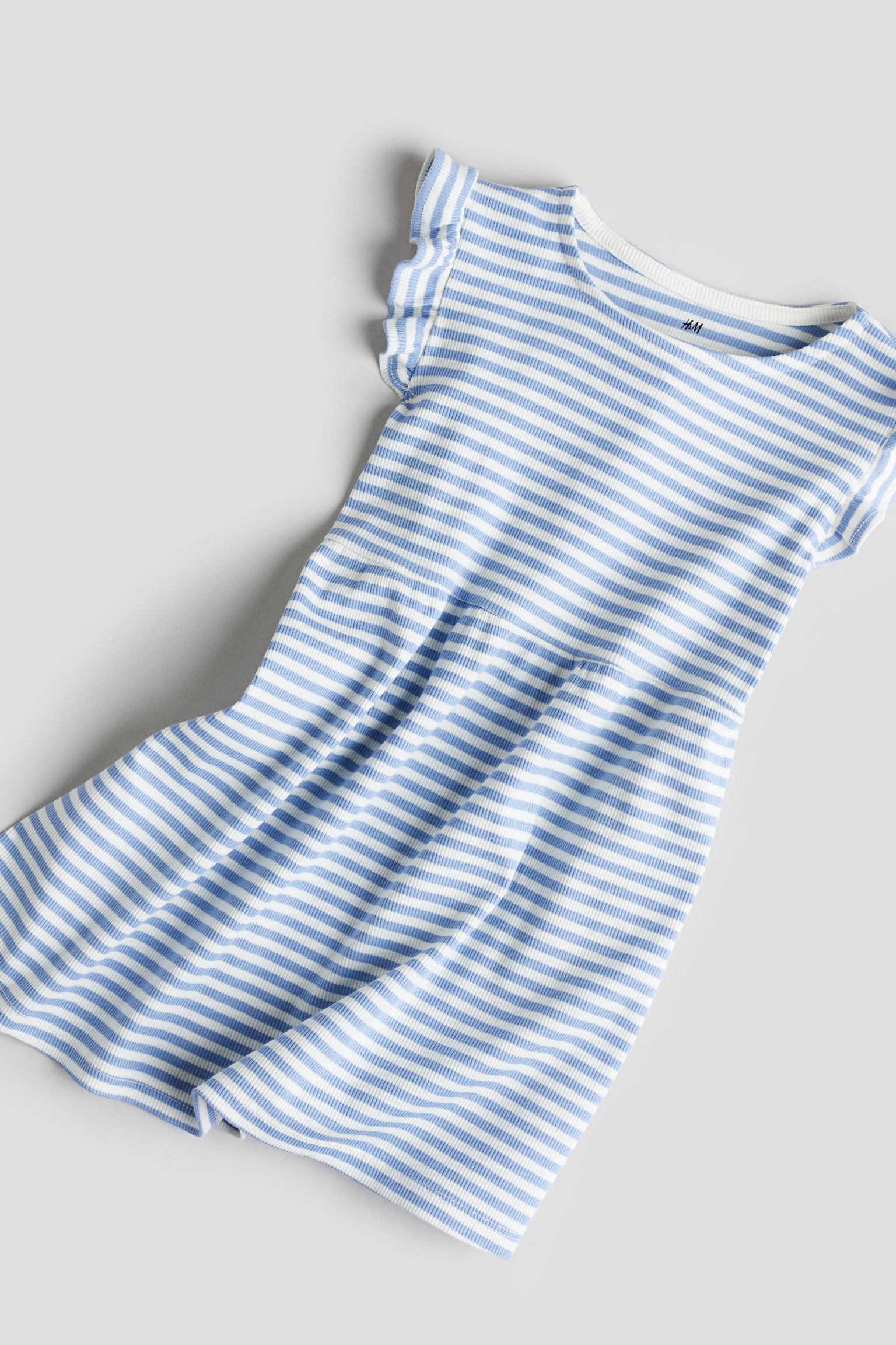 Ribbed jersey dress - Light blue/Striped/Dusty pink/Light purple/Light green/White/Pink striped/Black/White striped - 3