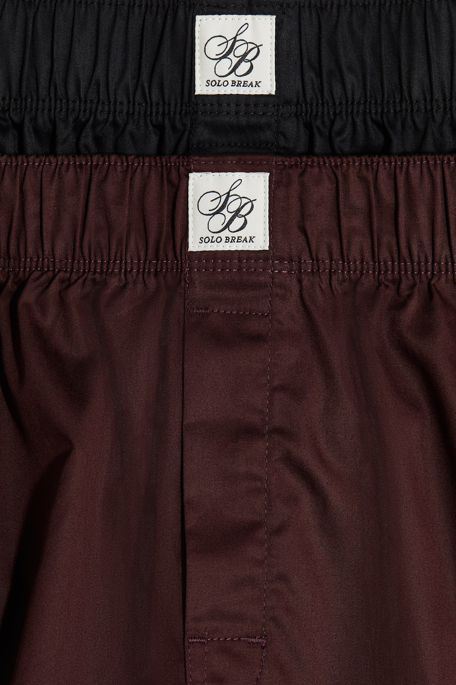 2-pack Woven cotton sateen boxer shorts - Burgundy/Light blue/Navy blue - 4